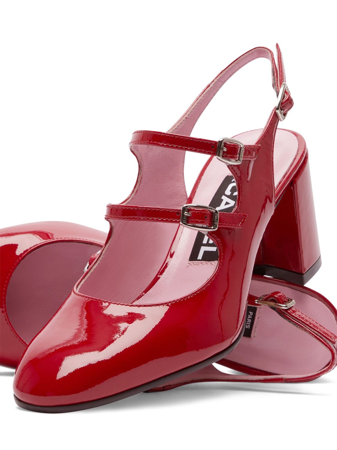 Shop Carel 60mm Banana Patent Leather Slingbacks In Red