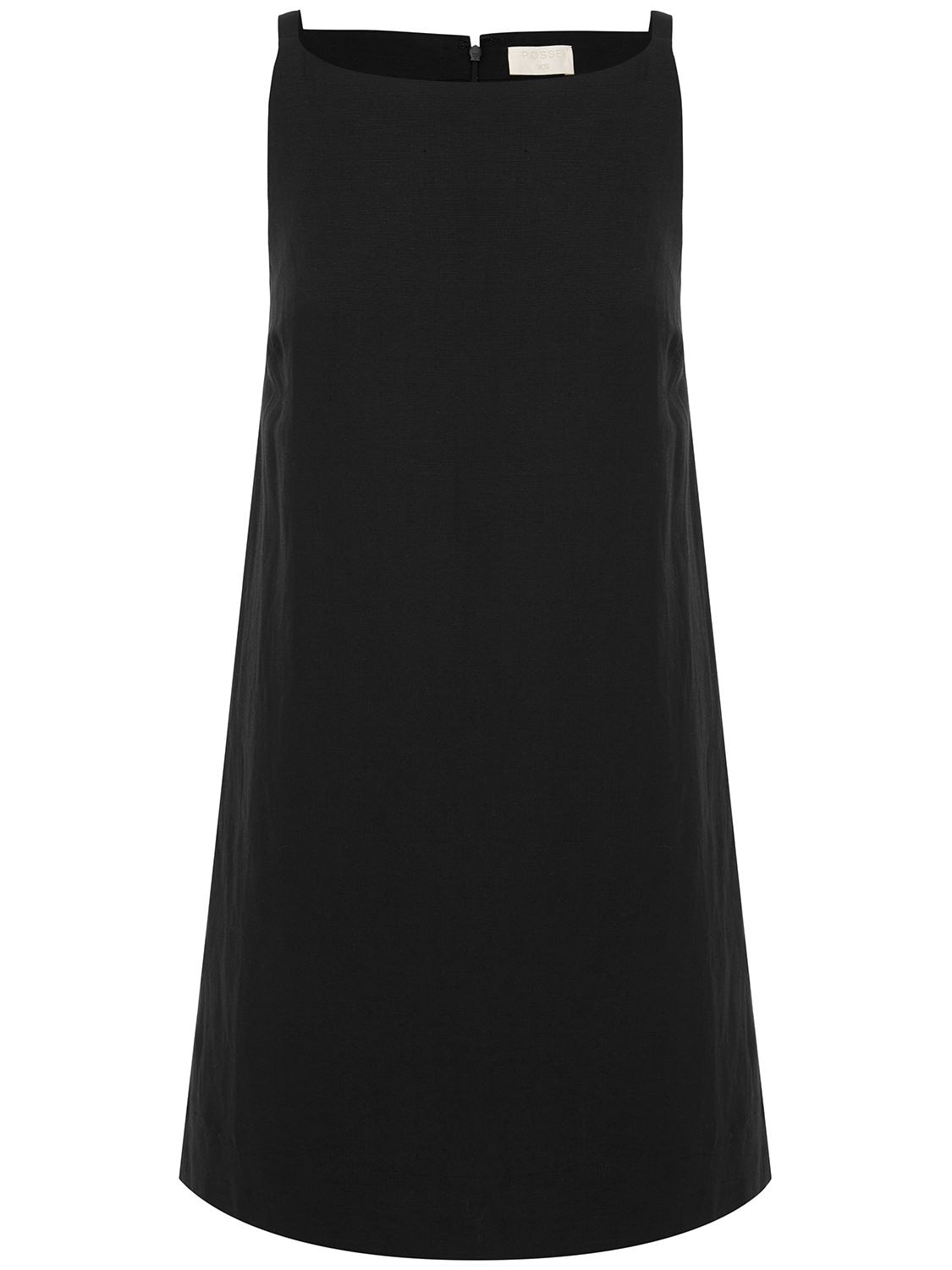 Posse Jordan Viscose & Linen Mini Dress In Black