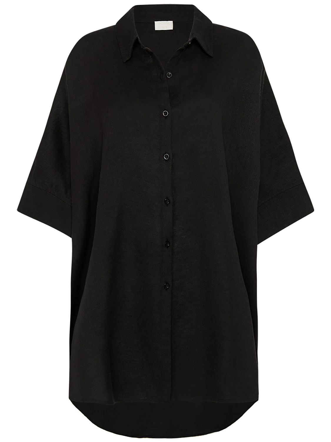 Posse Lula Linen & Cotton Long Shirt In Black