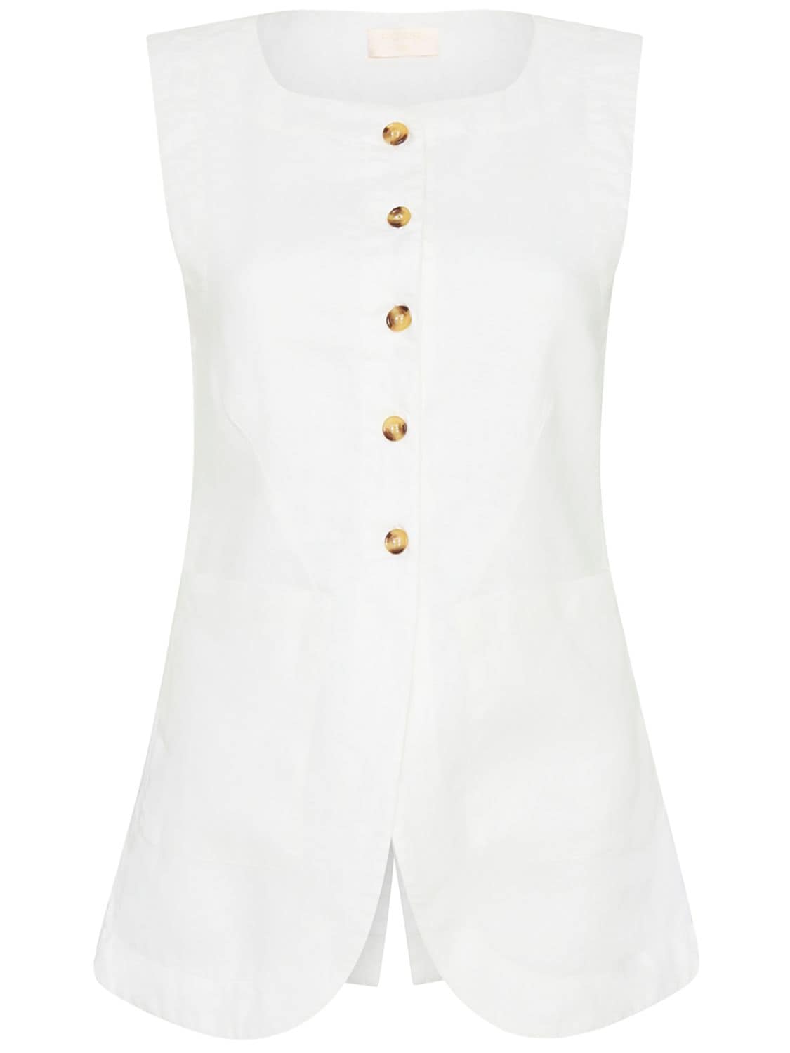 Shop Posse Emma Linen Vest In White