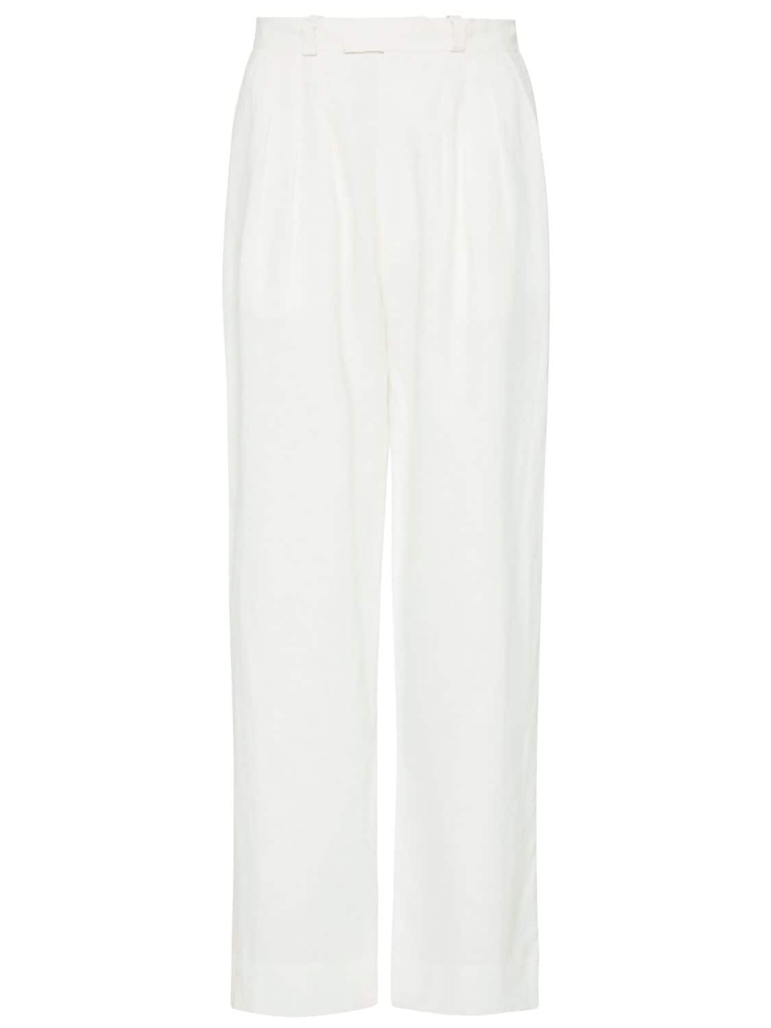 Shop Posse Louis Linen Pants In White