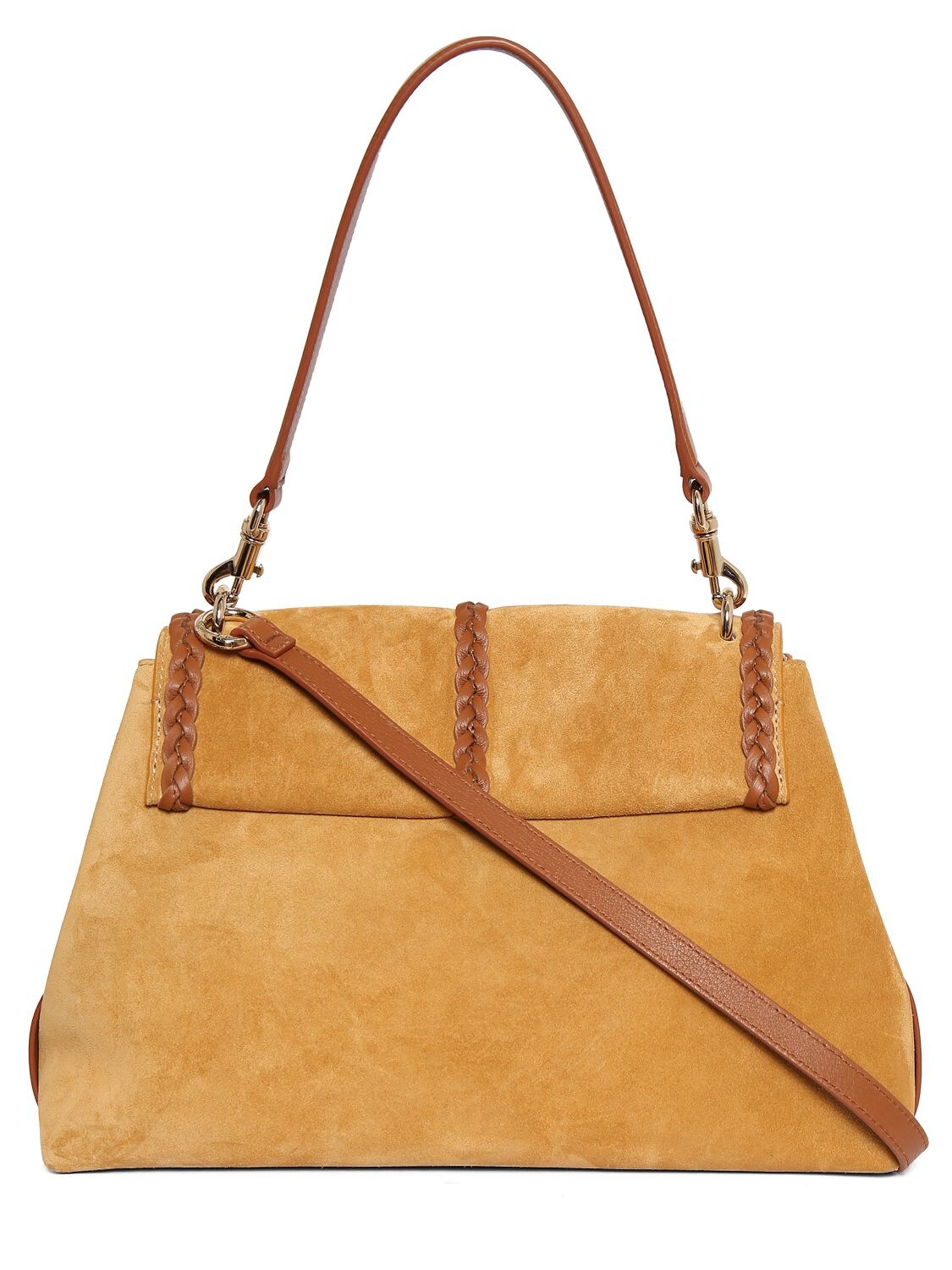 Shop Chloé Penelope Suede Shoulder Bag In Safari Gold