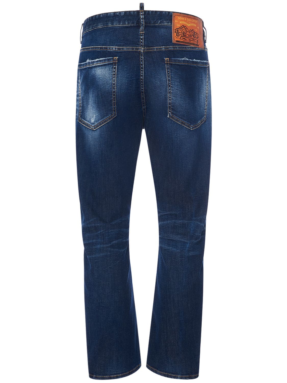 Shop Dsquared2 Bro Stretch Cotton Denim Jeans In Blue
