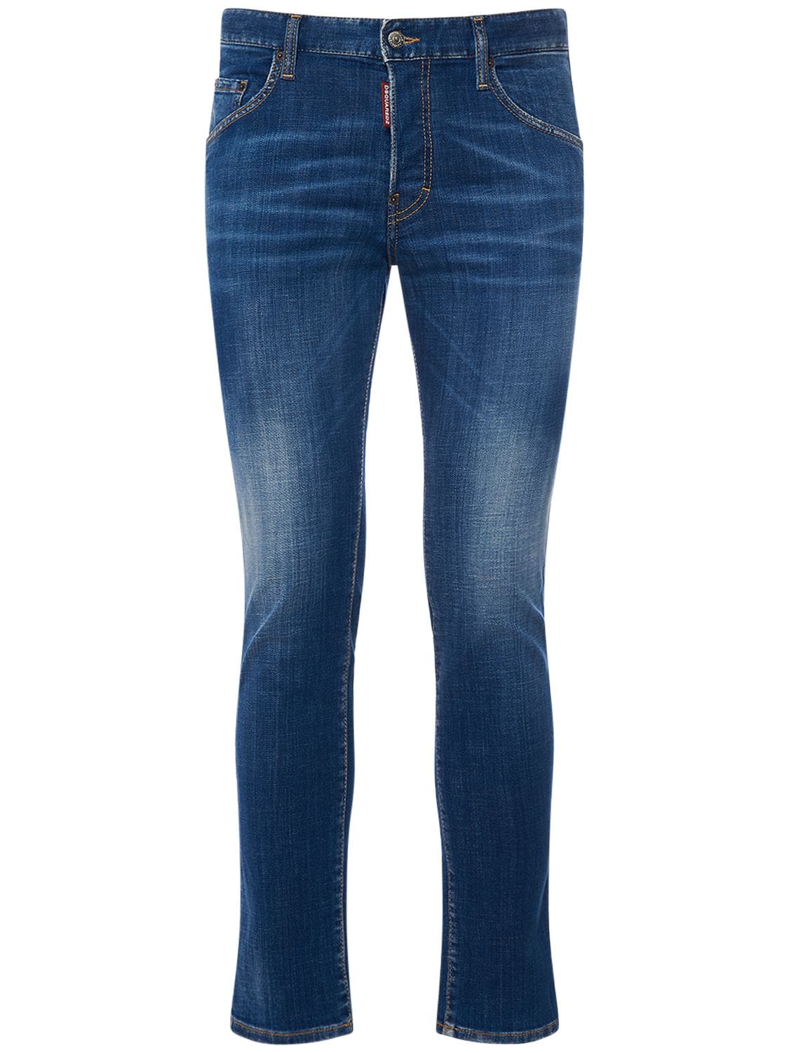 Dsquared2 Skater Stretch Cotton Denim Jeans In Blue