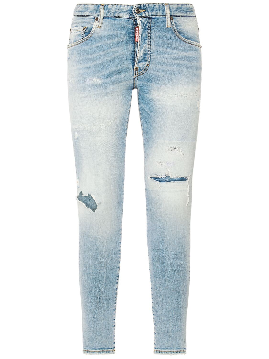 Dsquared2 Super Twinky Stretch Cotton Denim Jeans In Blue