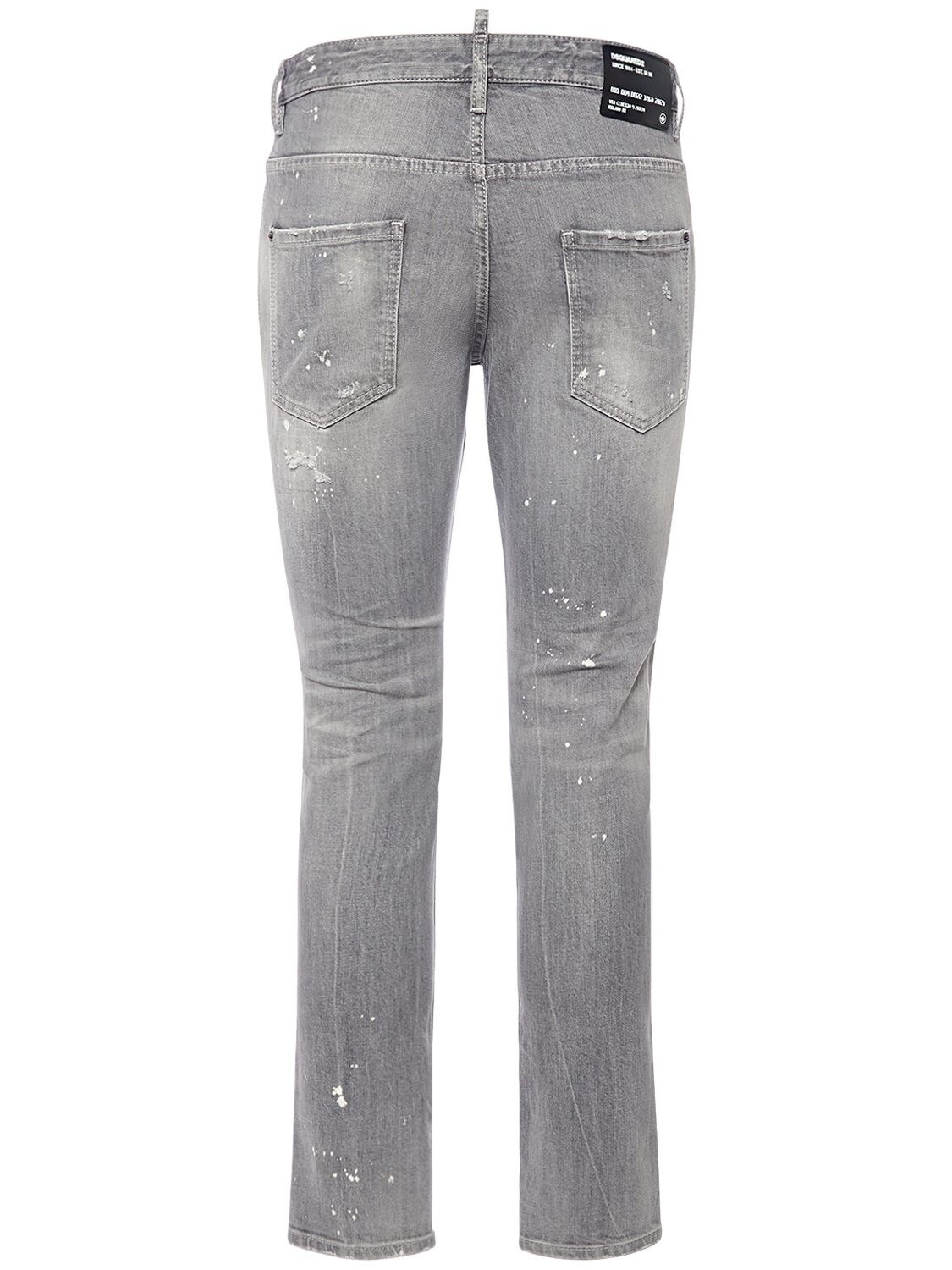 Shop Dsquared2 Skater Stretch Cotton Denim Jeans In Grey