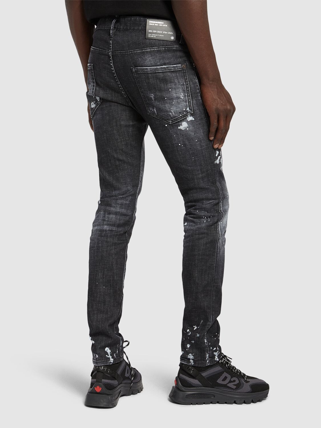 Shop Dsquared2 Cool Guy Stretch Cotton Denim Jeans In Black