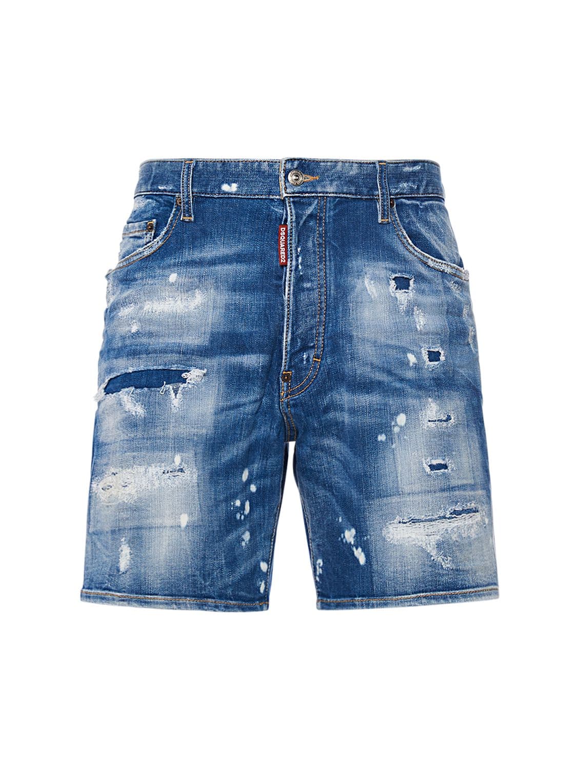Dsquared2 Marine Fit Stretch Cotton Shorts In Blue