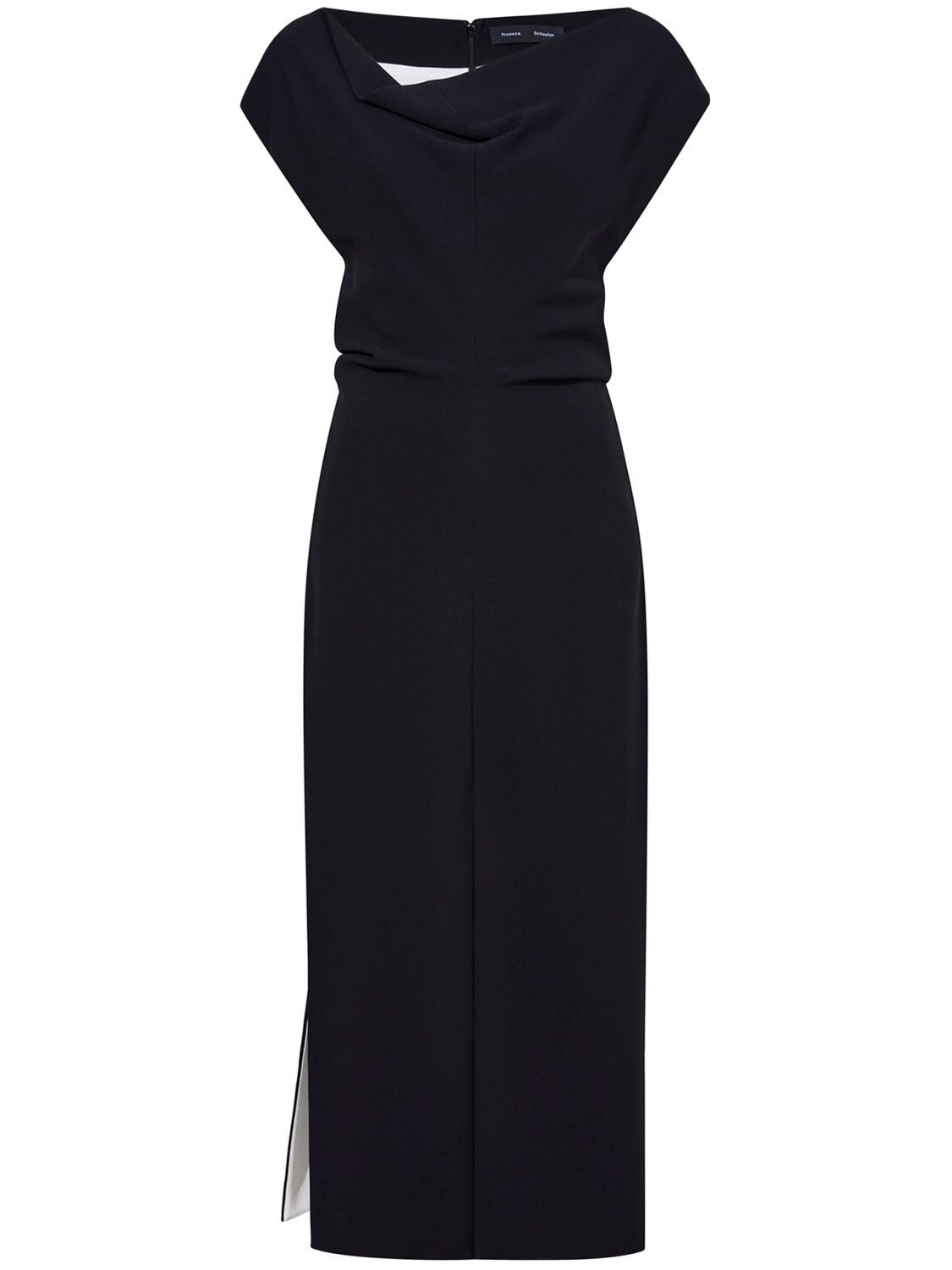 Shop Proenza Schouler Rosa Adjustable Crepe Midi Dress In Black