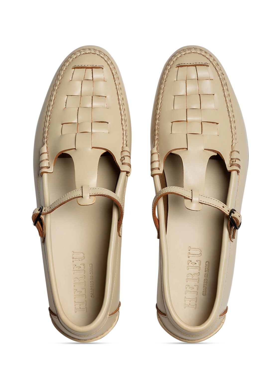 Shop Hereu 15mm Maqueda Leather Loafers In Off White