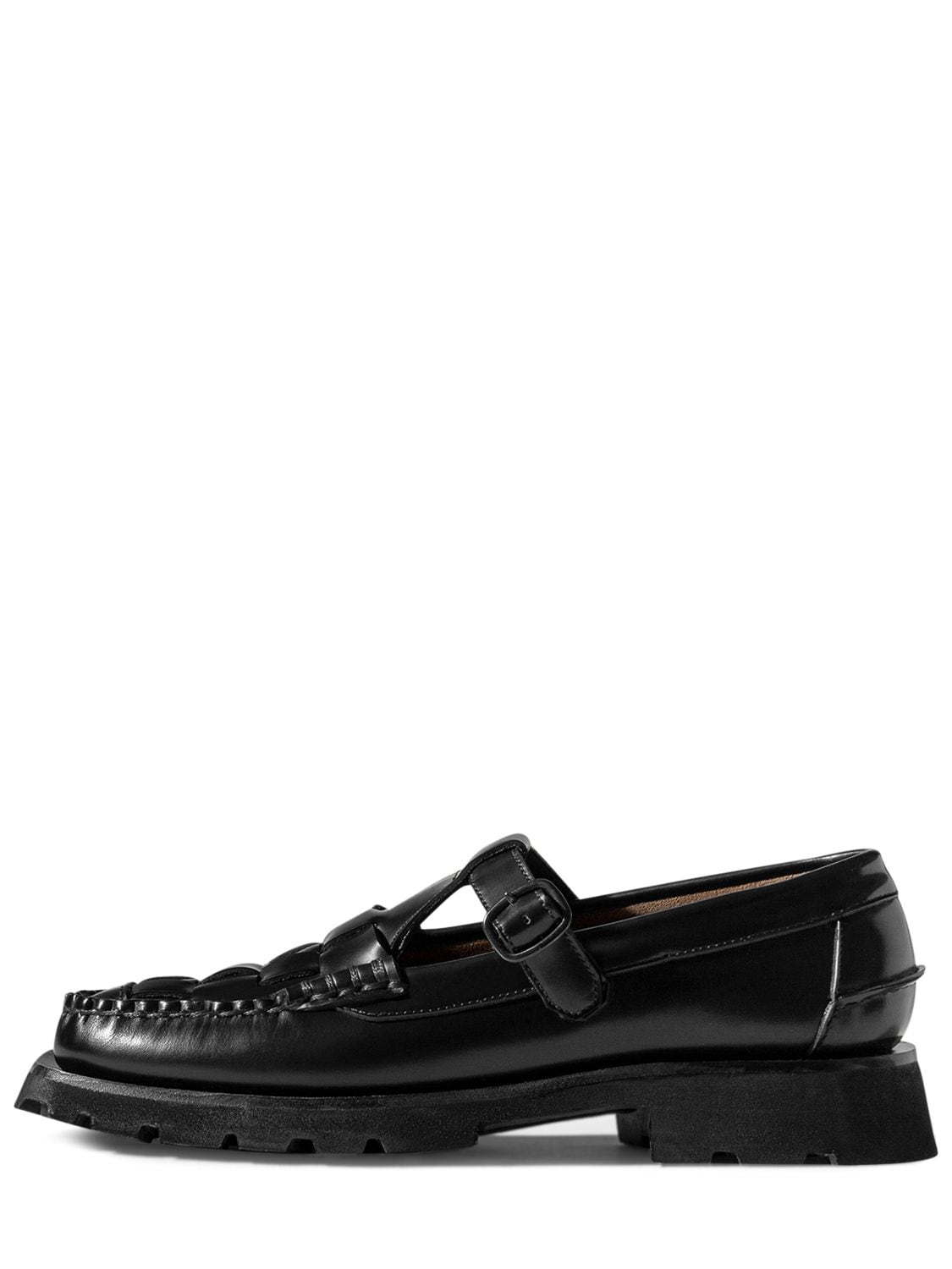 Shop Hereu 25mm Soller Sport Leather Loafers In Black