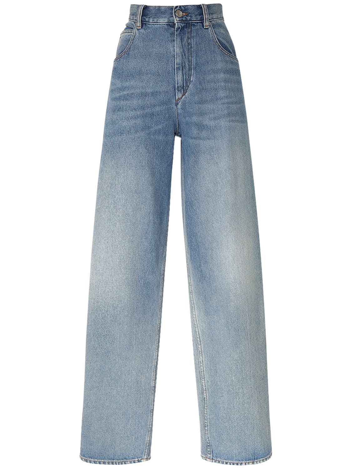 Isabel Marant Joanny High Waisted Wide Pants In Ice Blue