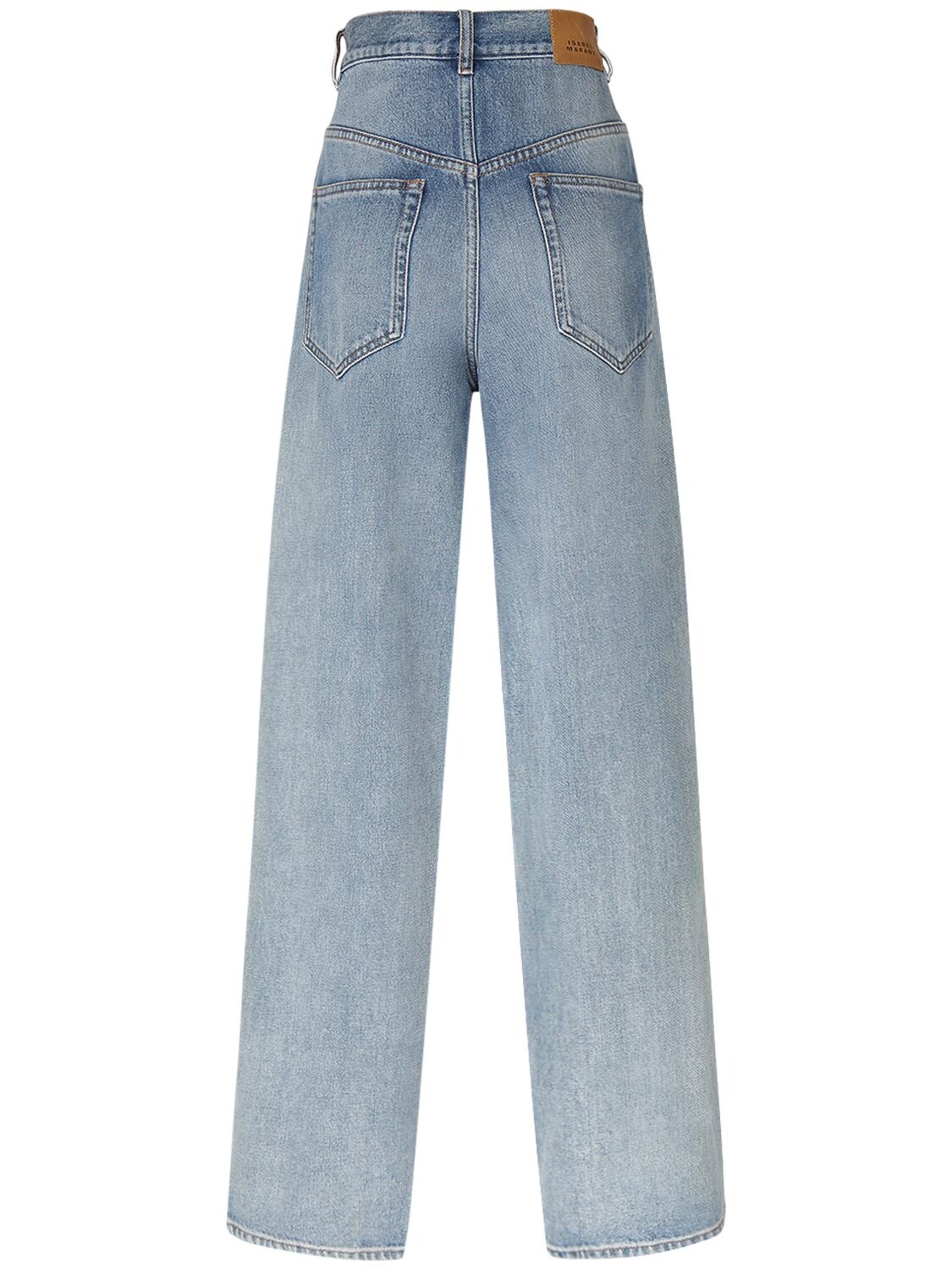 Shop Isabel Marant Joanny High Waisted Wide Pants In Ice Blue