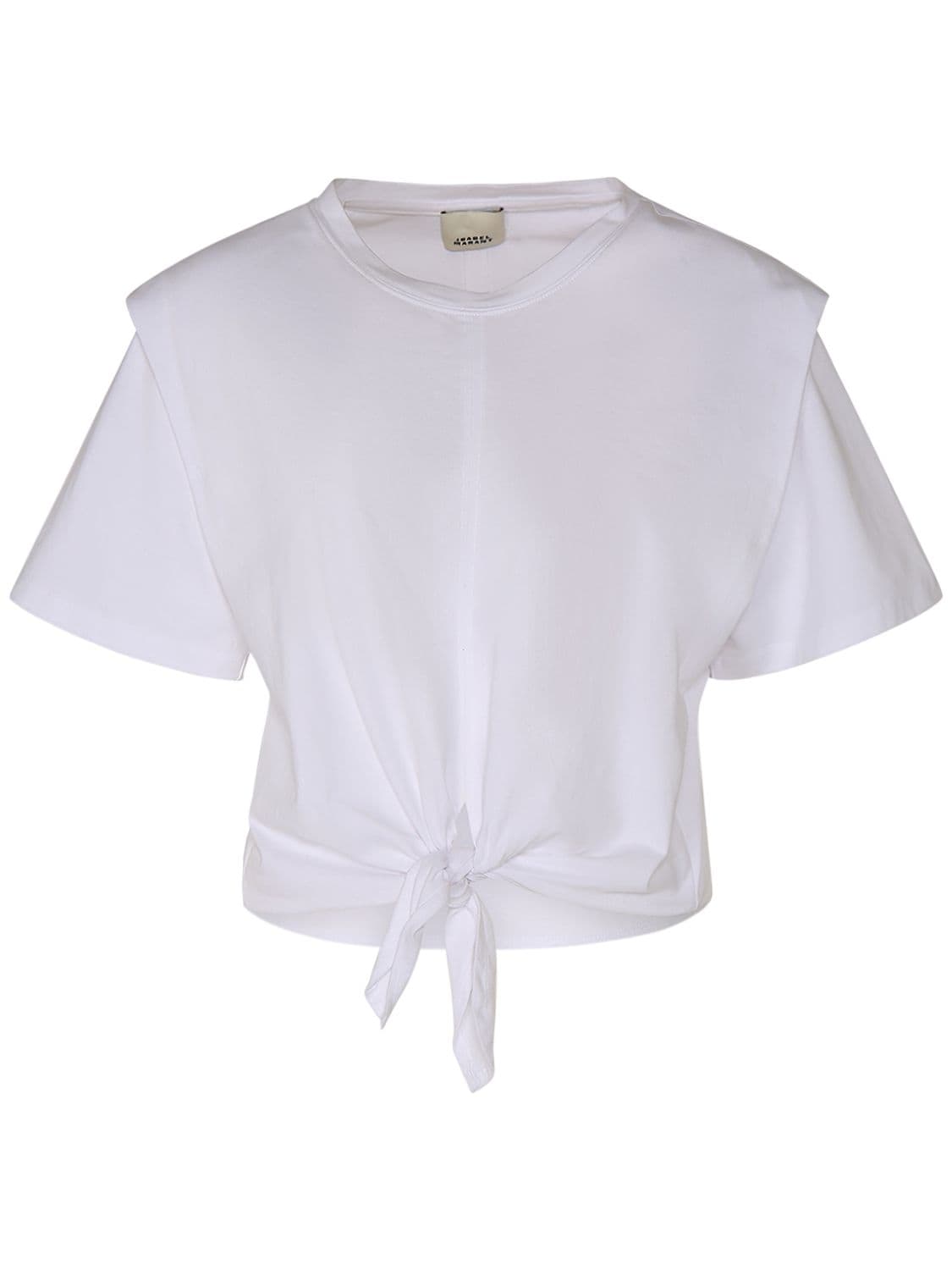 Shop Isabel Marant Zelikia Cotton Self-tie T-shirt In White