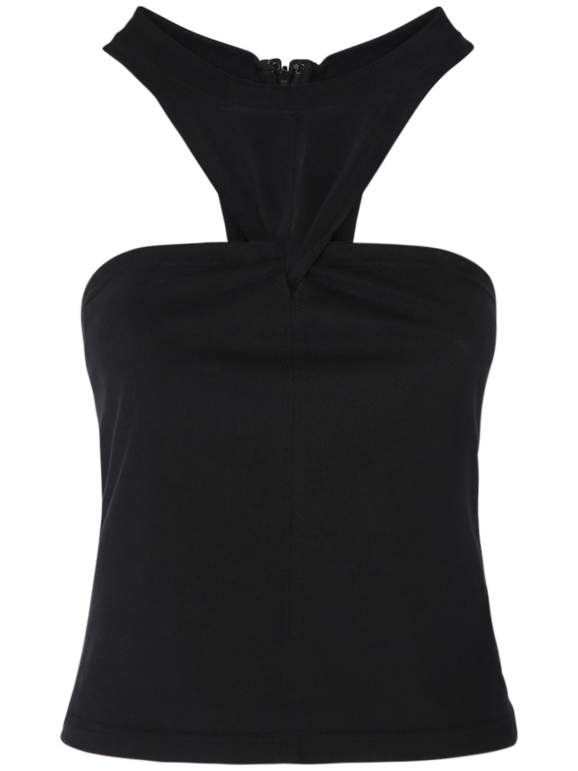 Shop Isabel Marant Zineba Triangle Cutout Cotton Top In Black