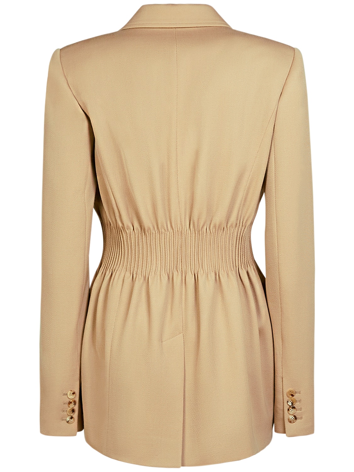 Shop Chloé Wool Gabardine Double Breasted Jacket In Beige