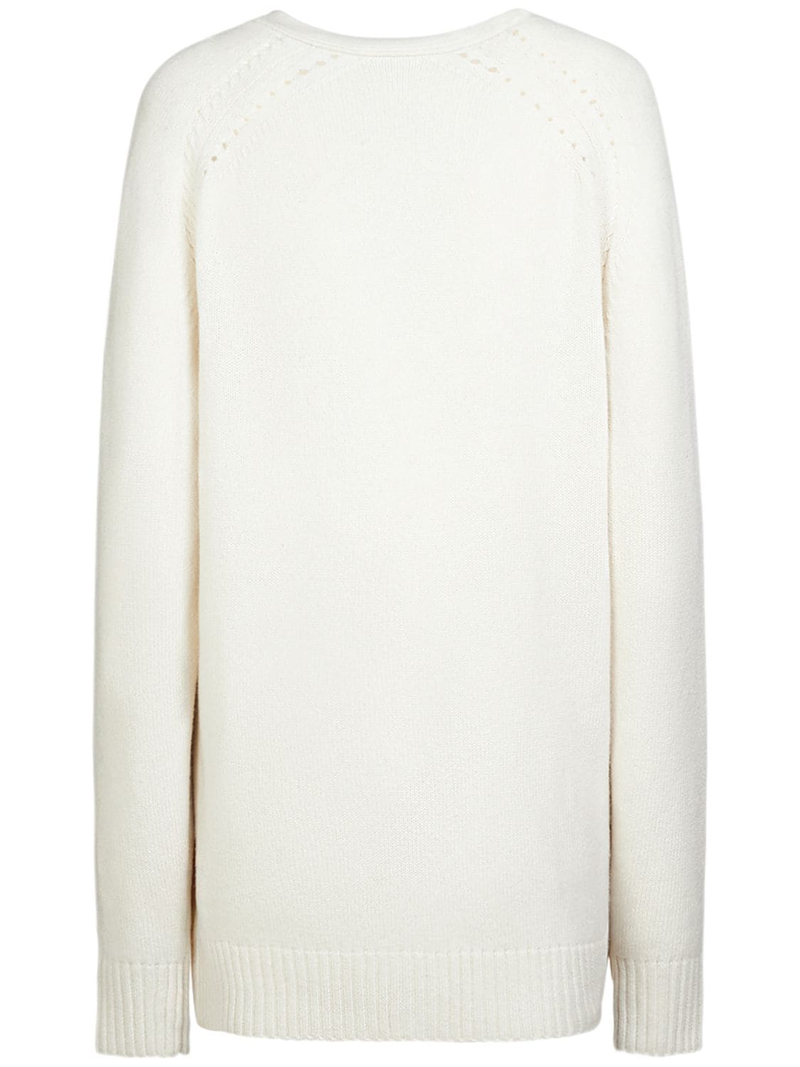 Shop Chloé Embellished Cashmere Knit Cardigan In White