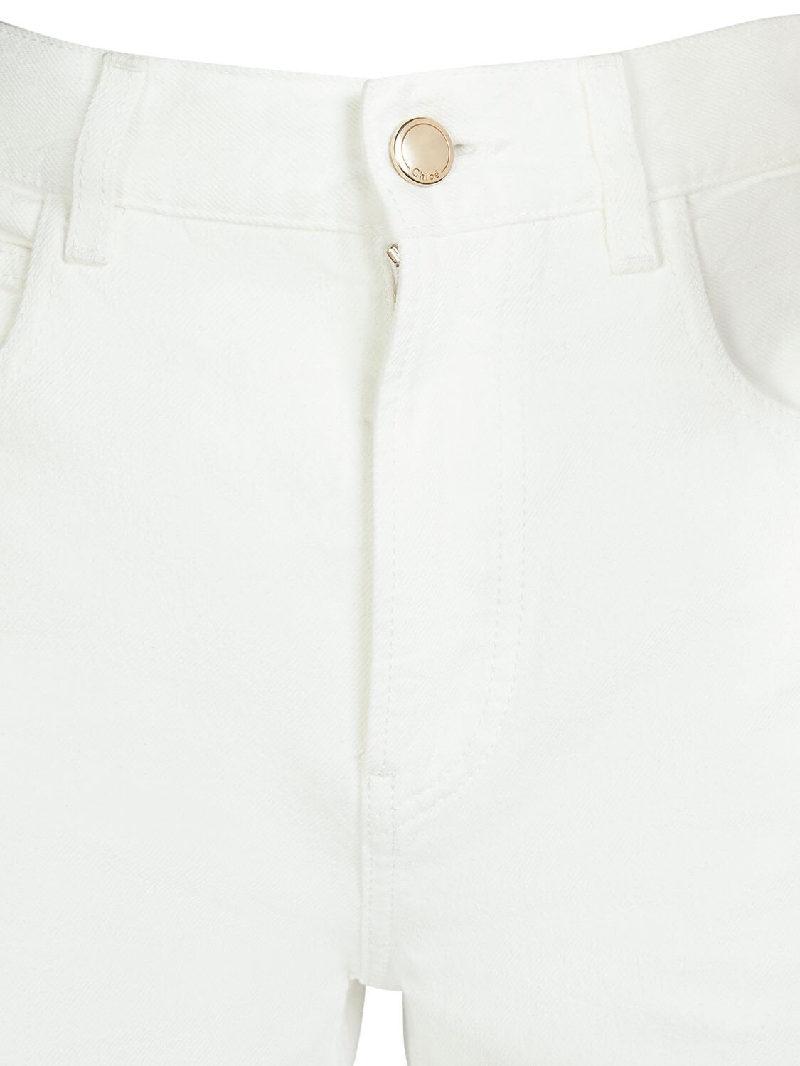 Shop Chloé Cotton & Hemp Denim Straight Jeans In White