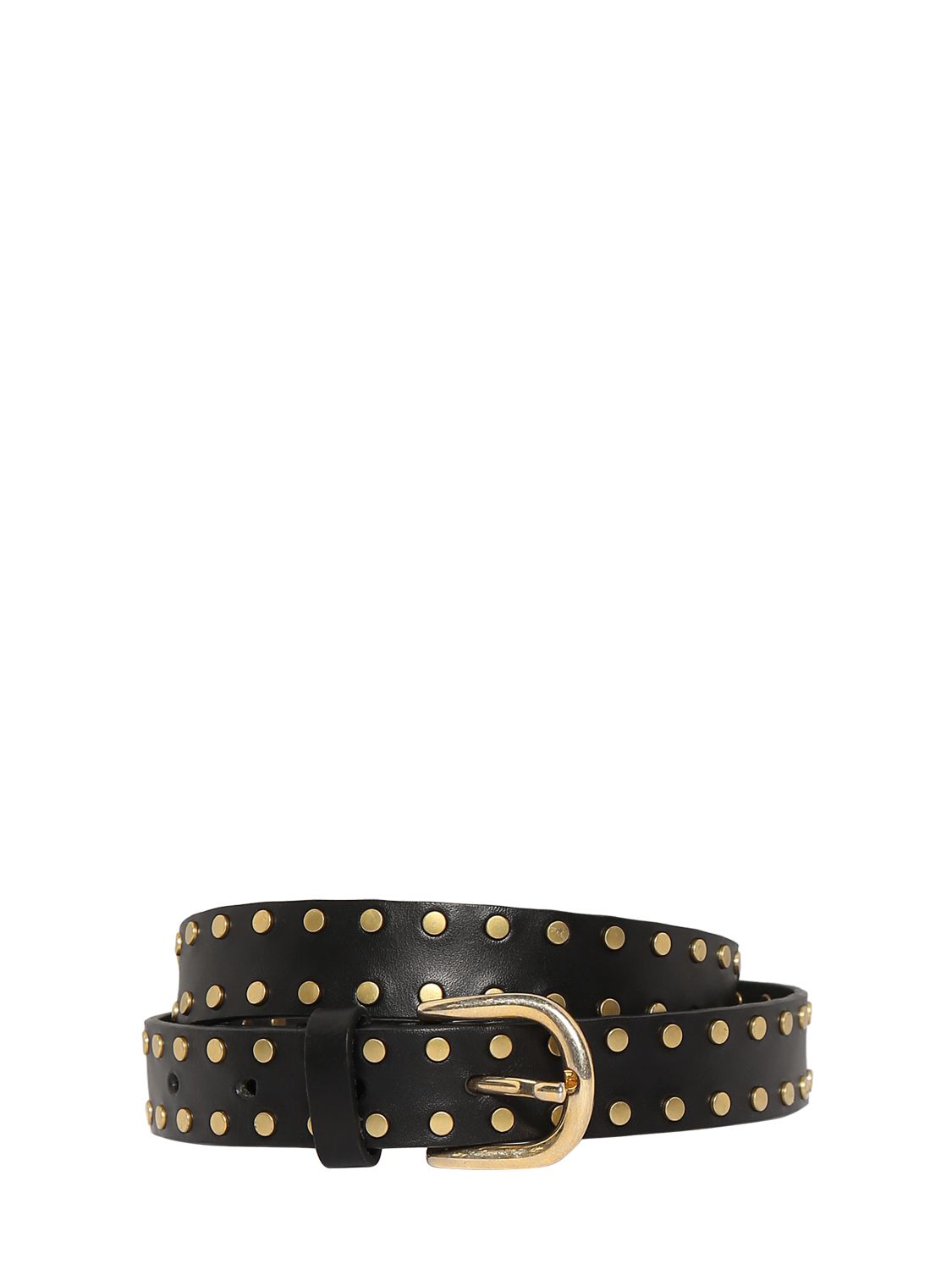 Isabel Marant Zap Leather Belt In Black