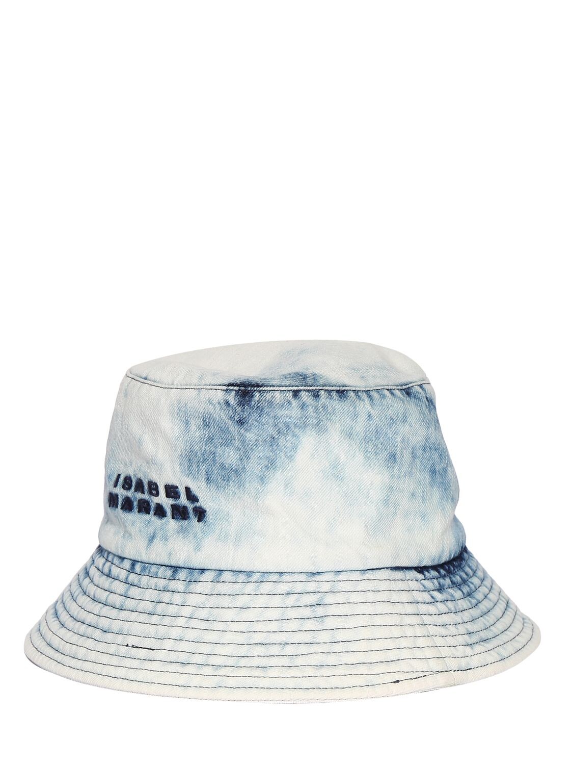 Shop Isabel Marant Giorgia Cotton Bucket Hat In Light Blue