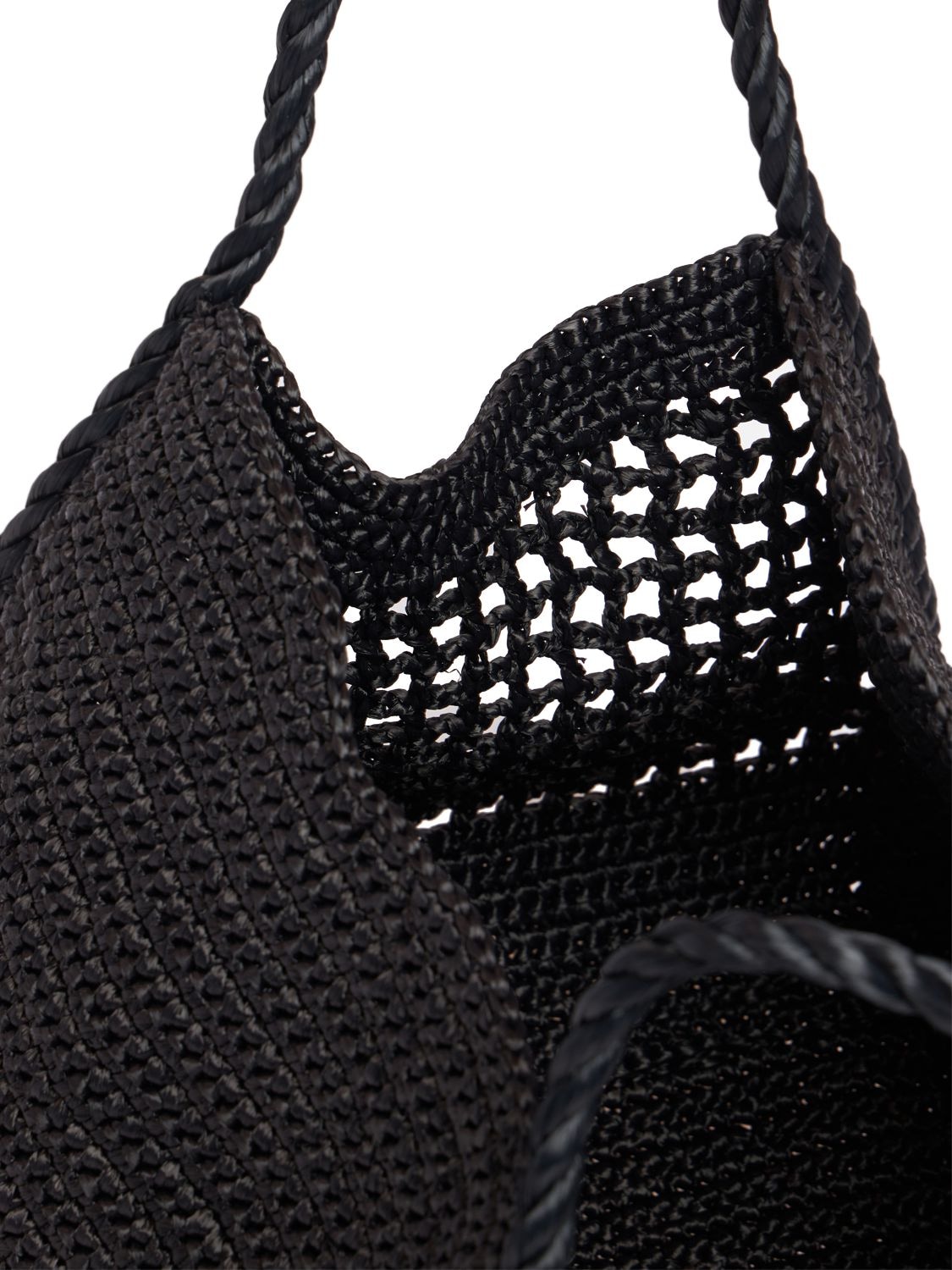Shop Max Mara Small Basket Marine Raffia Effect Bag In Black