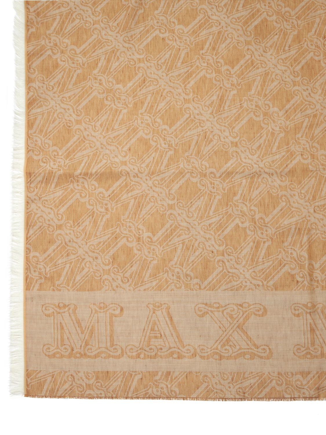 Shop Max Mara Eleonor Wool & Silk Jacquard Scarf In Brown