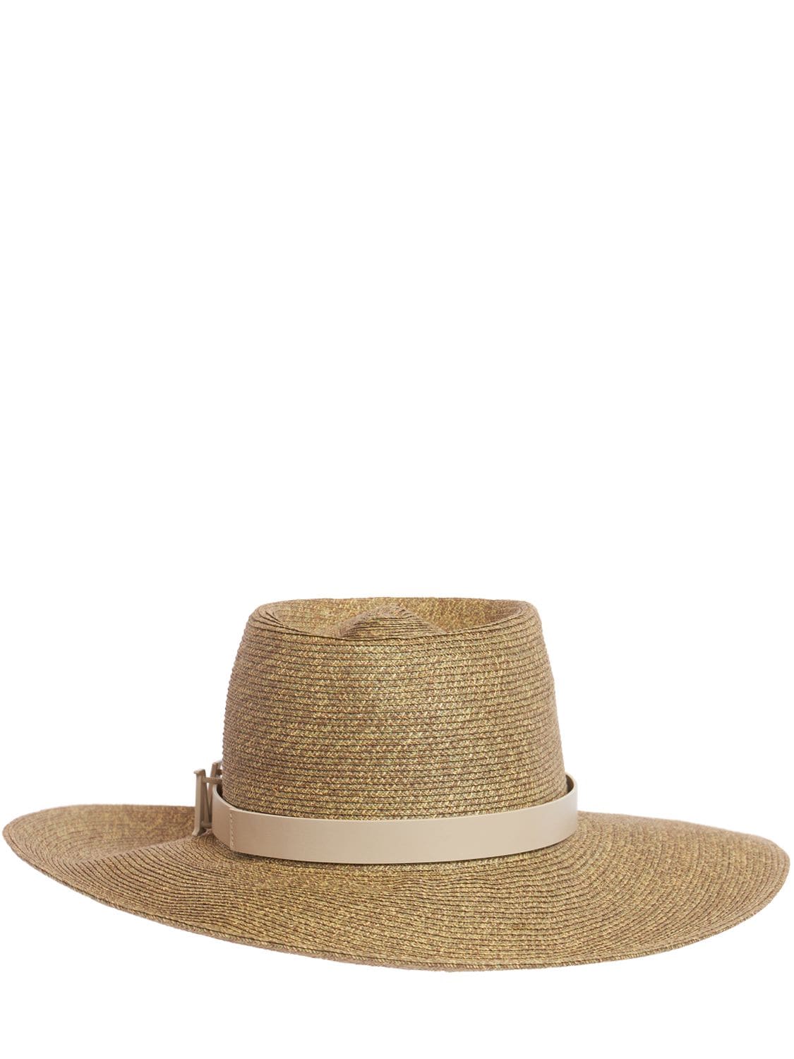 Max Mara Musette Straw Brimmed Hat In Khaki Chiaro