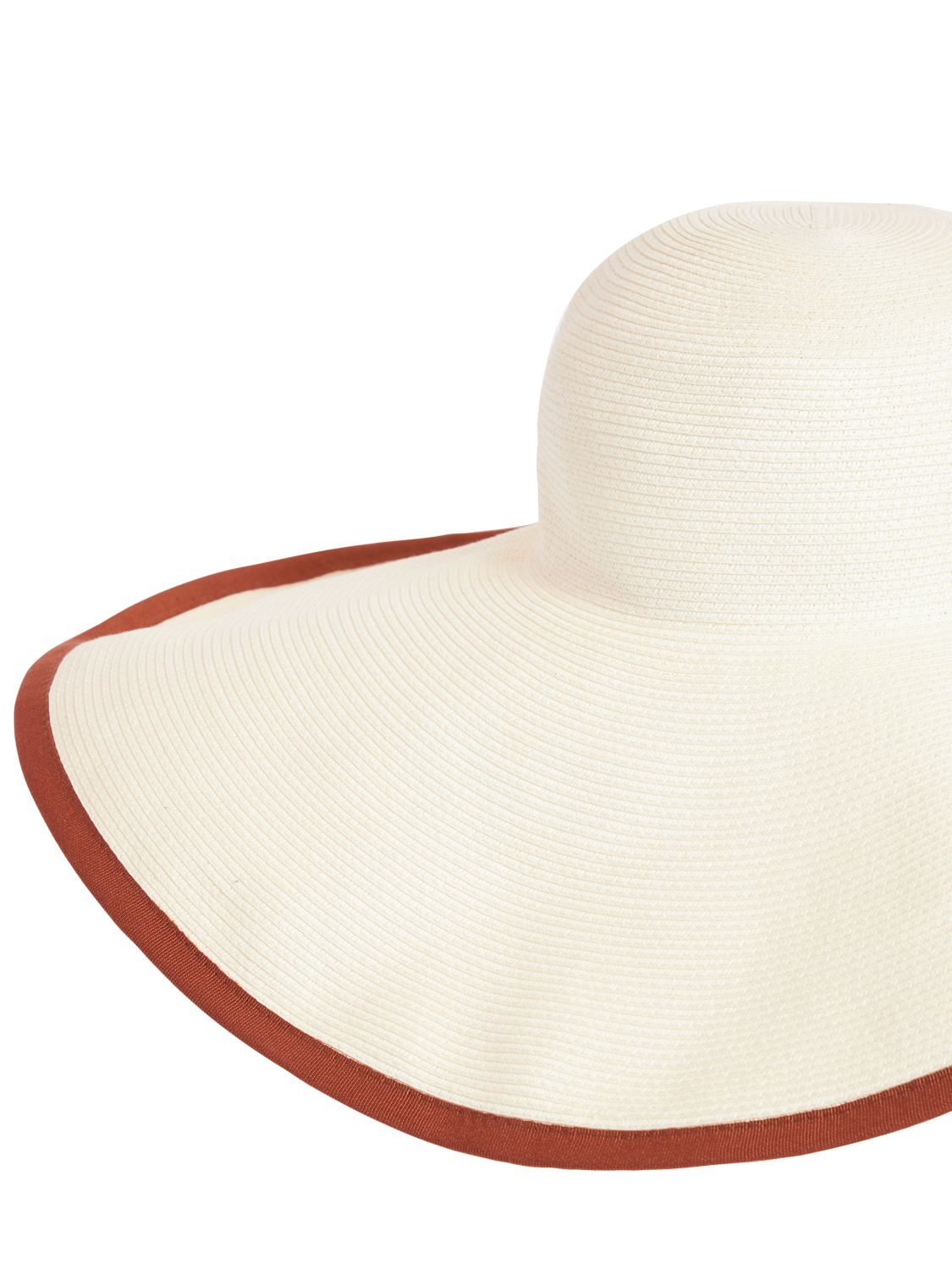 Shop Max Mara Tullia Straw Brimmed Hat In Bianco,coccio