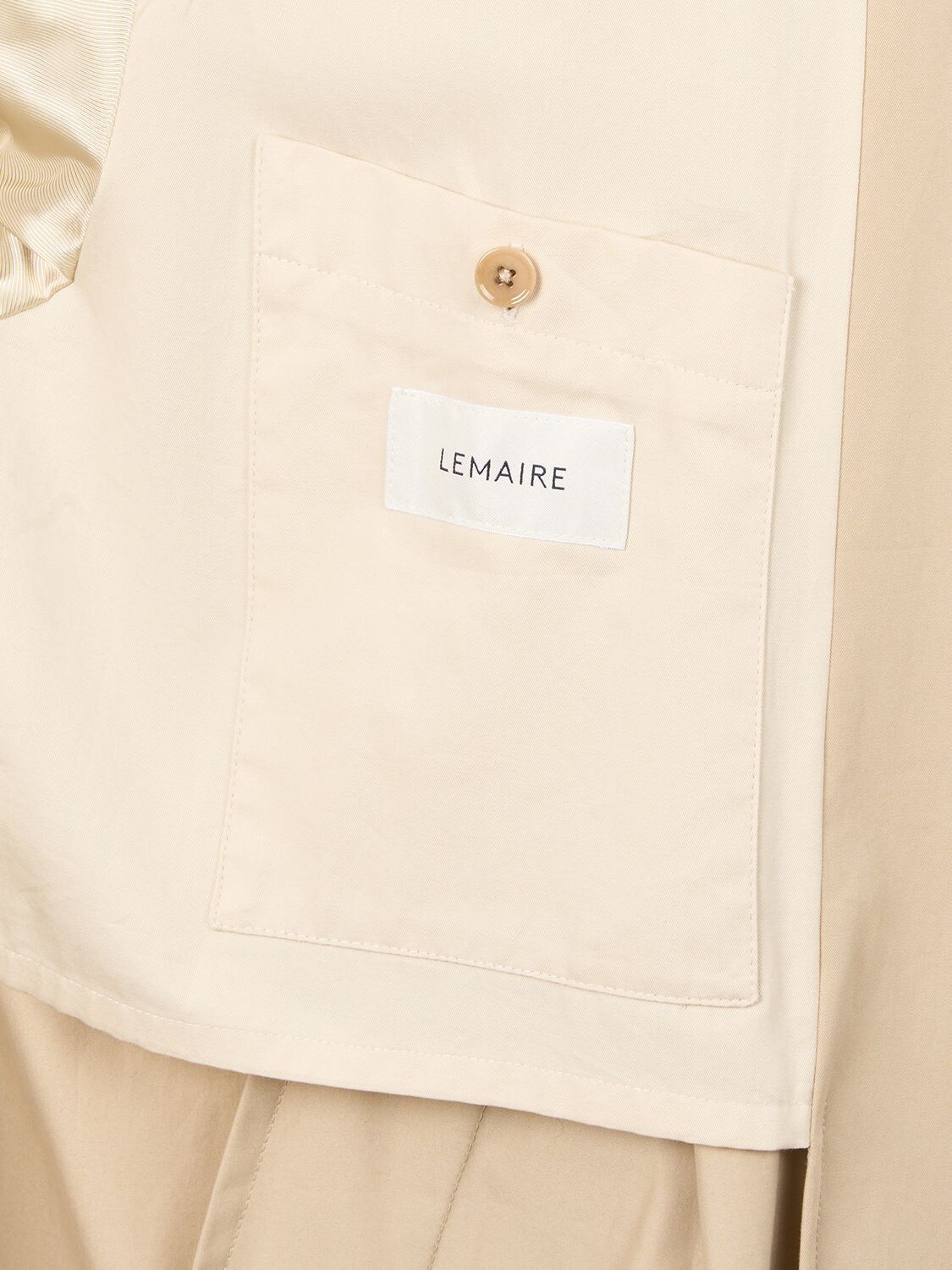 Shop Lemaire Long Cotton Overcoat In Beige