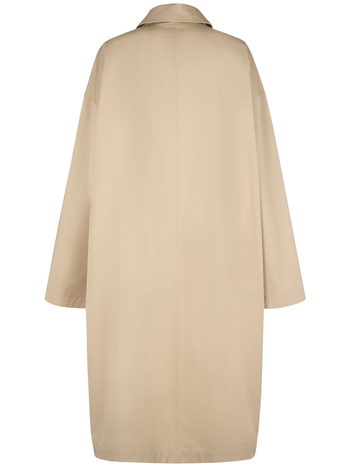 Shop Lemaire Long Cotton Overcoat In Beige