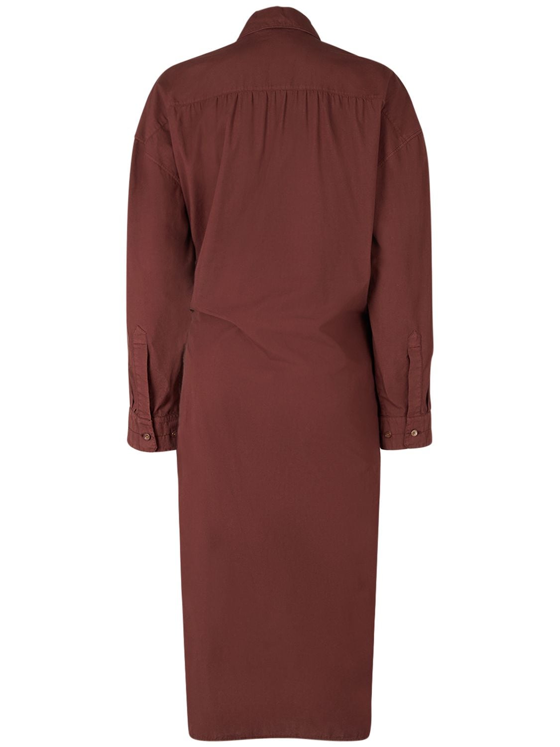 Shop Lemaire Twisted Cotton Midi Dress In Brown