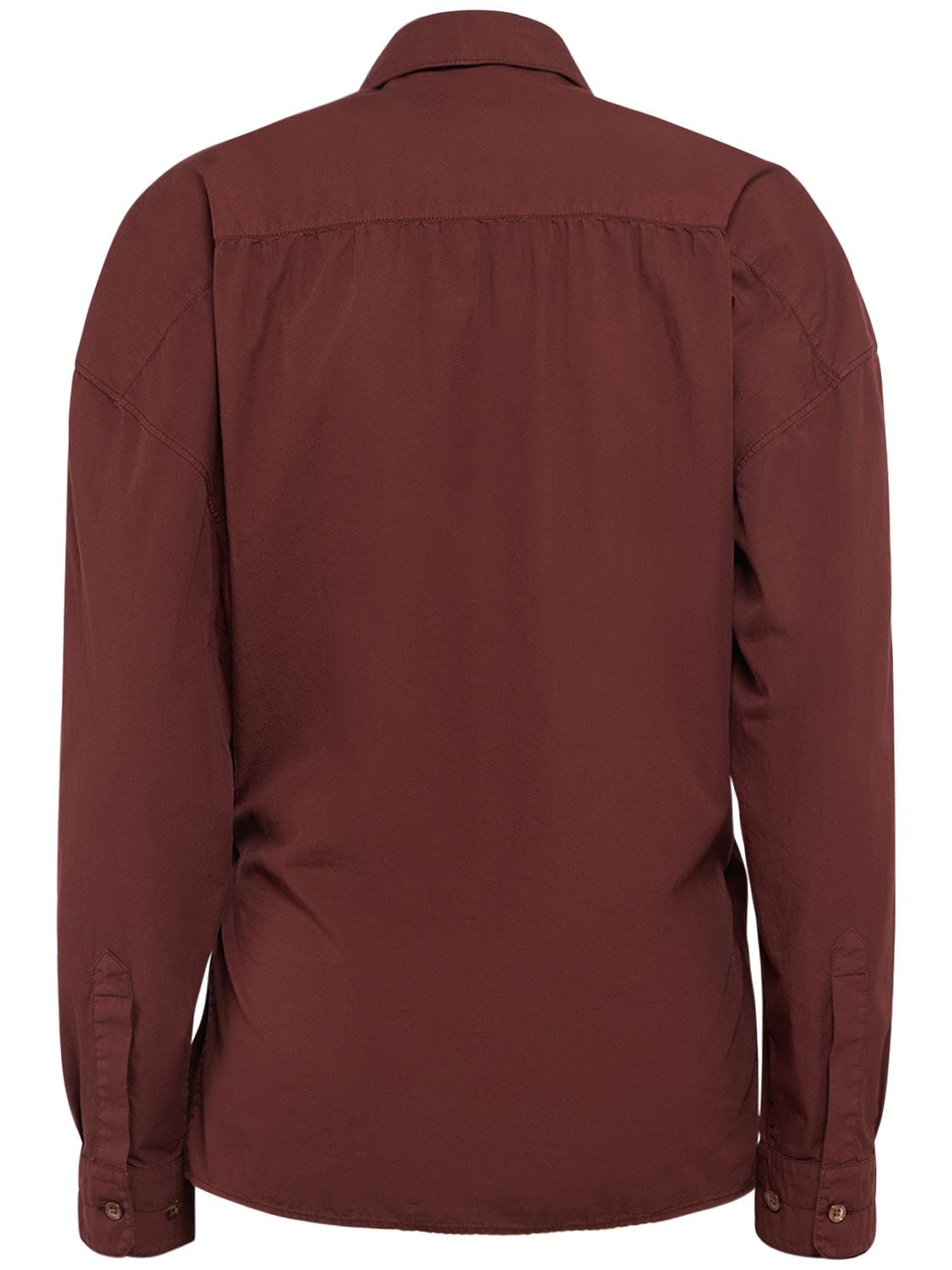 Shop Lemaire Straight Collar Twisted Cotton Shirt In Brown