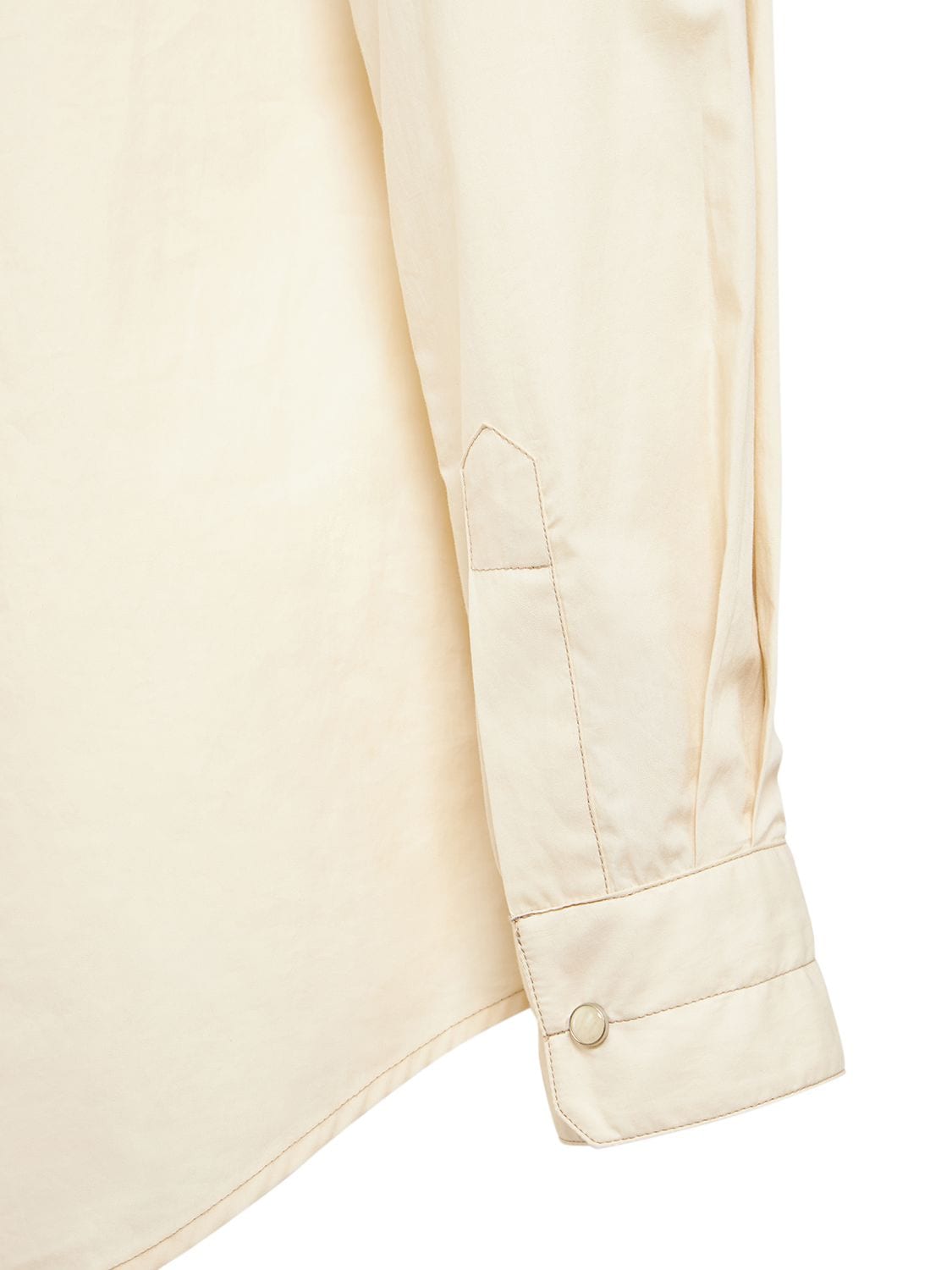 Shop Lemaire Western Cotton Fitted Shirt In White