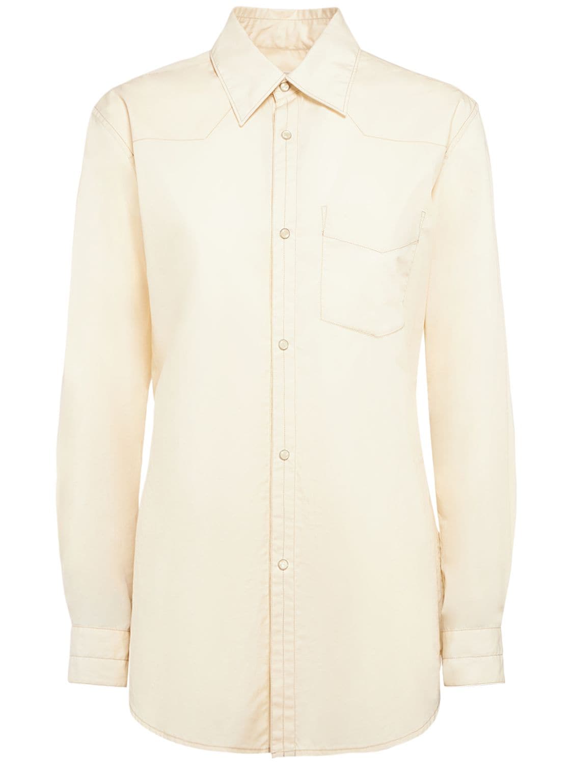 Lemaire Western Cotton Fitted Shirt In White