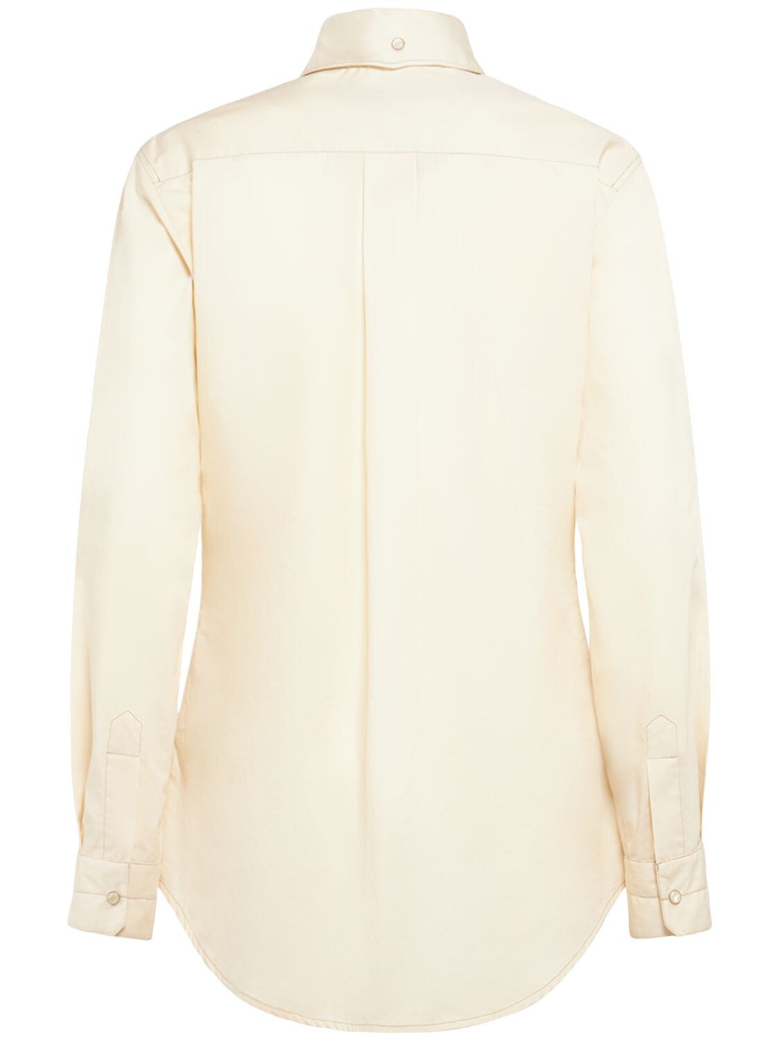 Shop Lemaire Western Cotton Fitted Shirt In White