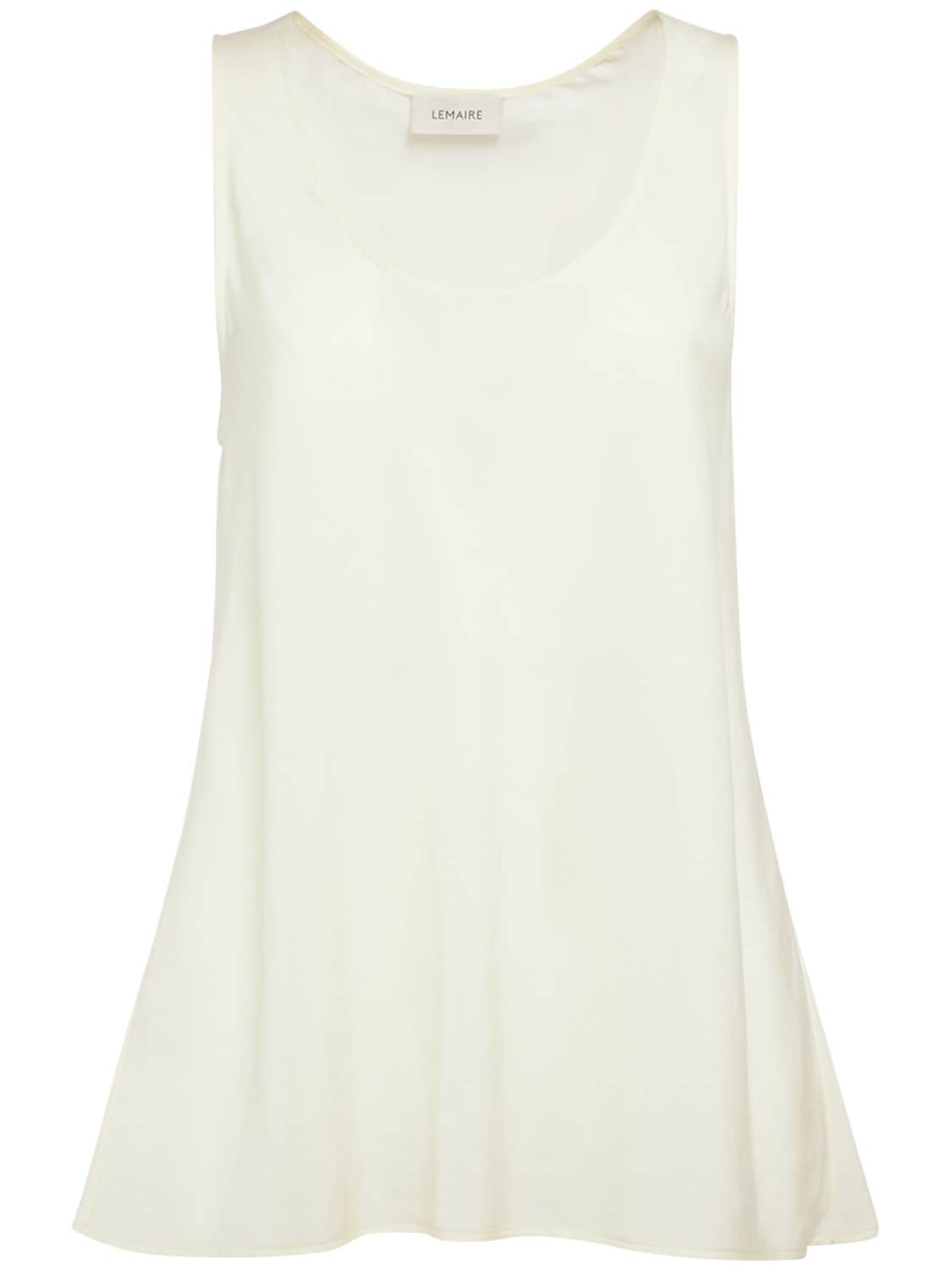 Shop Lemaire Flared Tank Top In White