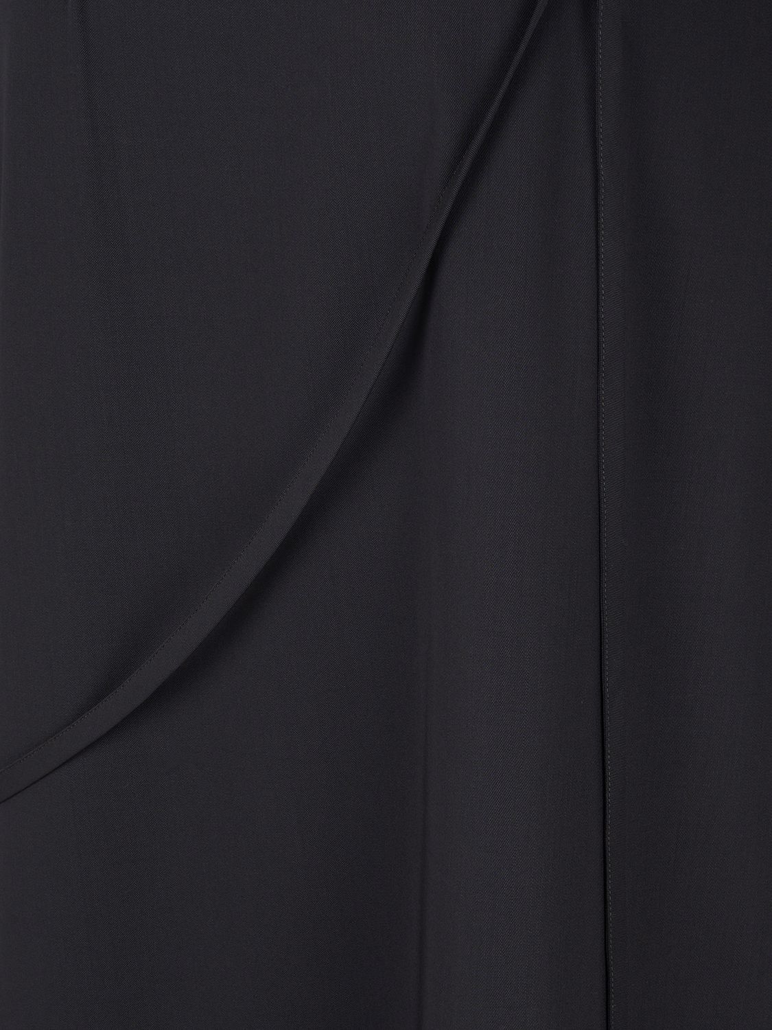 Shop Lemaire Light Wool Tailored Midi Skirt In Jet Black