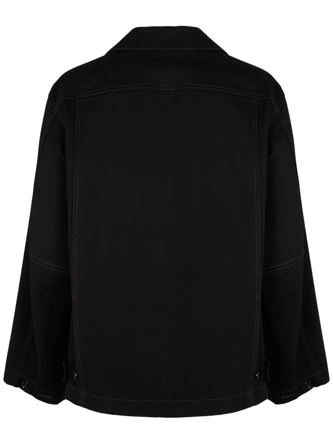 Shop Lemaire Boxy Fit Cotton Jacket In Black