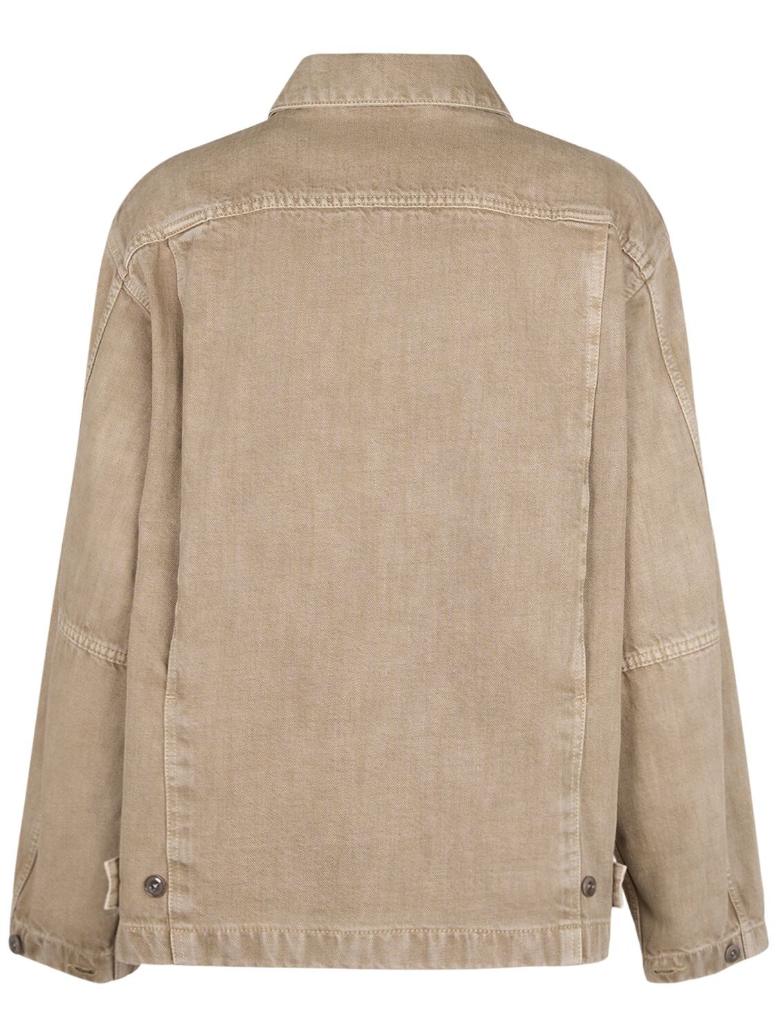 Shop Lemaire Boxy Fit Cotton Jacket In Beige