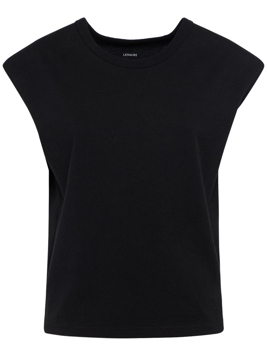 Shop Lemaire Cap Sleeve Linen Blend T-shirt In Black