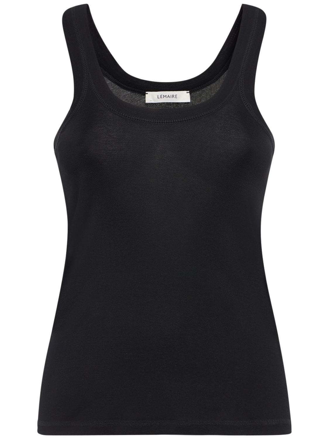 Shop Lemaire Ribbed Cotton Tank Top In Black