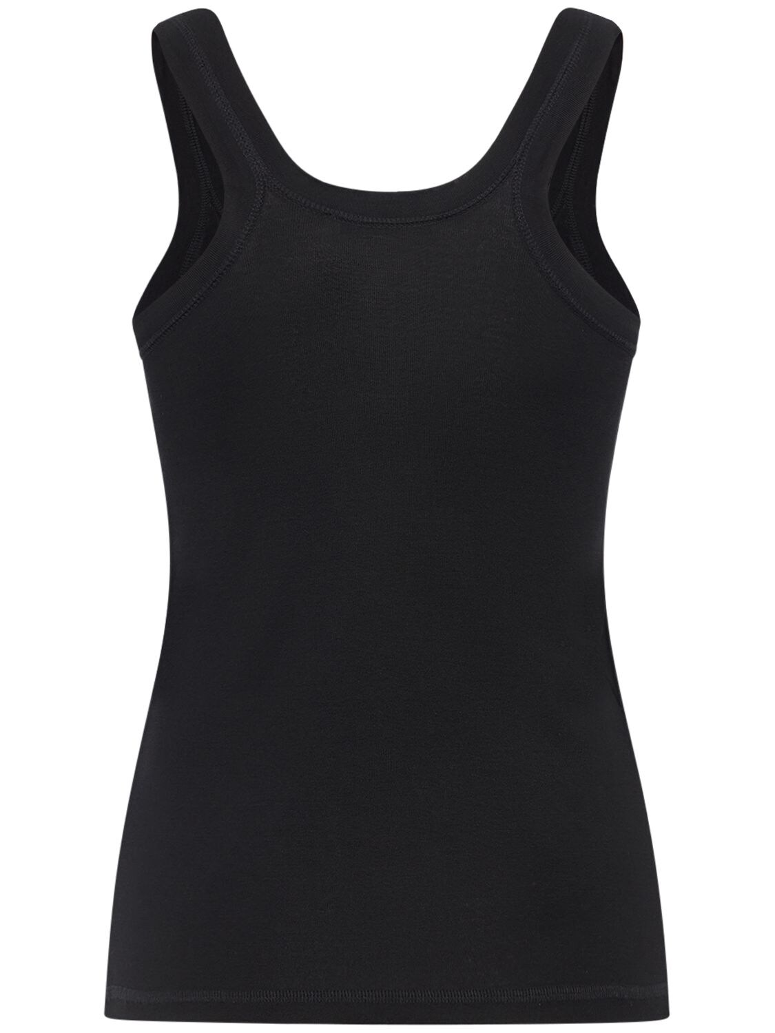 Shop Lemaire Ribbed Cotton Tank Top In Black