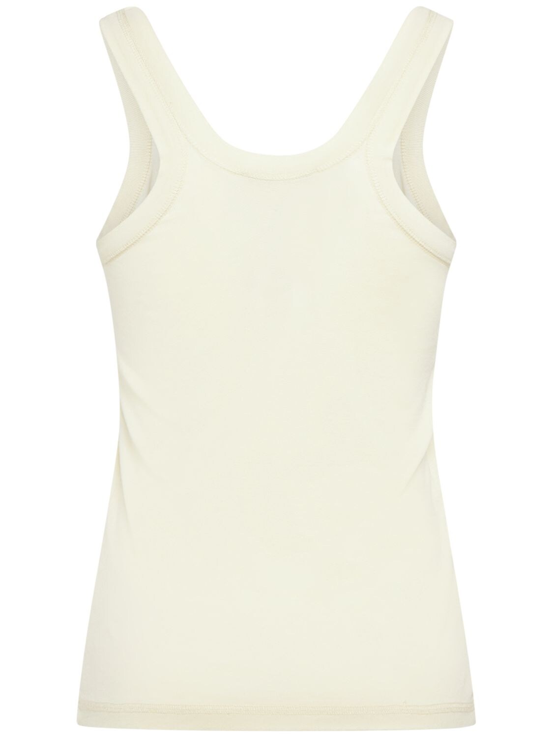 Shop Lemaire Ribbed Cotton Tank Top In Yellow