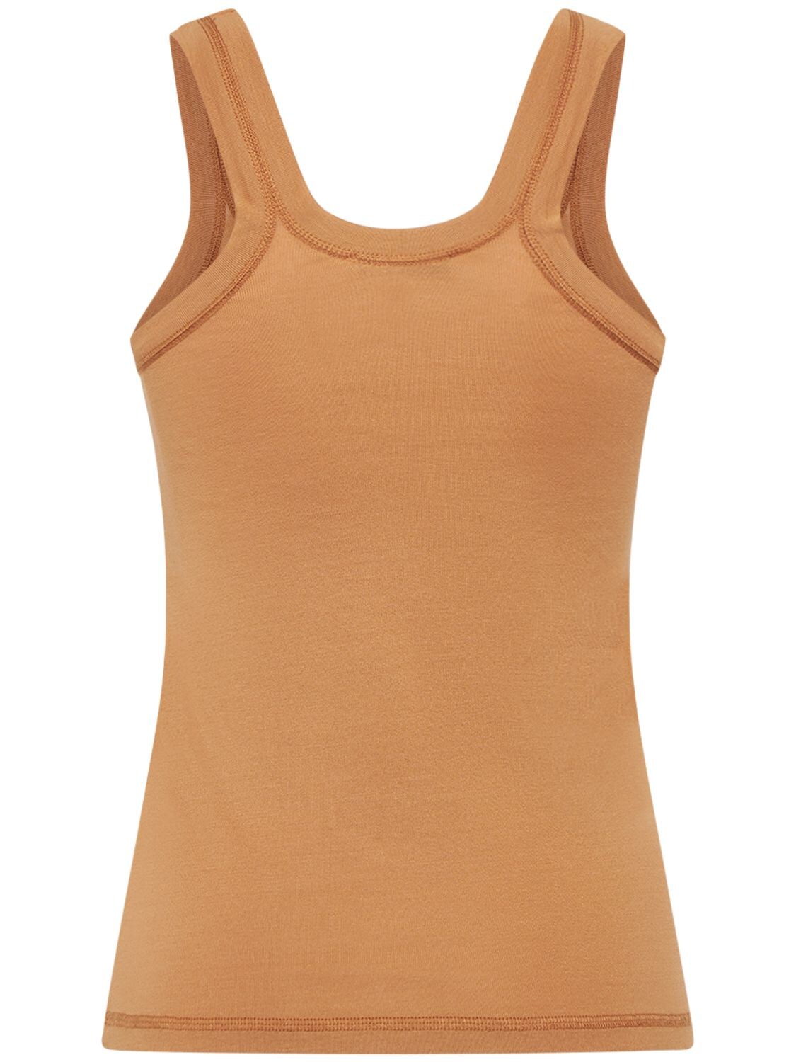 Shop Lemaire Ribbed Cotton Tank Top In Beige