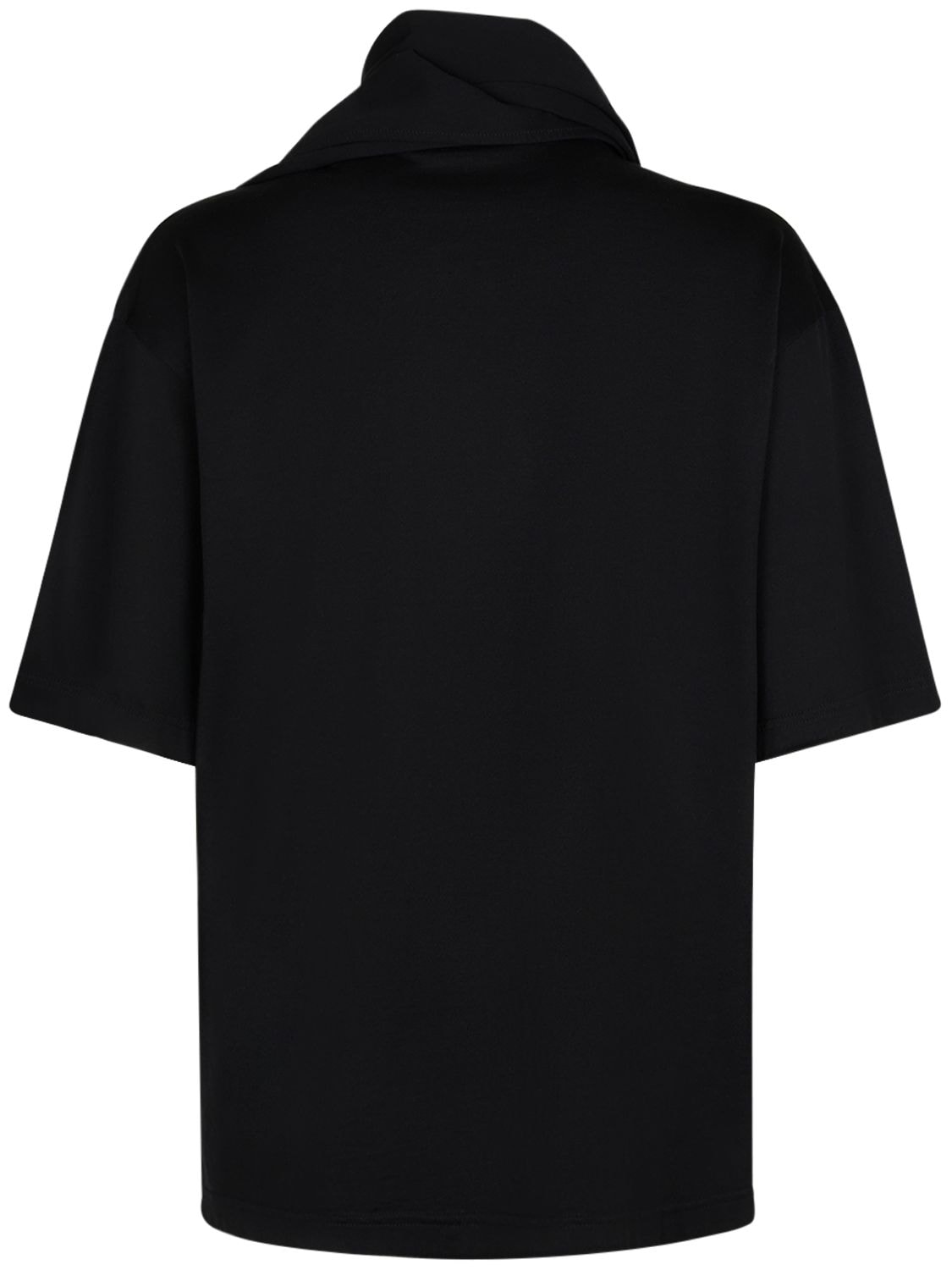 Shop Lemaire Cotton T-shirt W/ Scarf In Black
