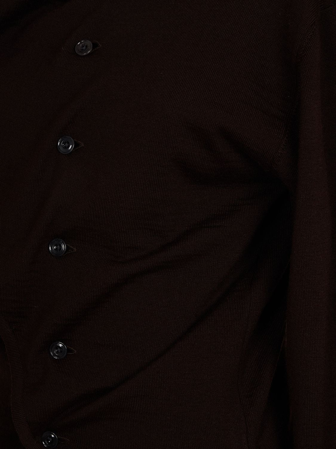 Shop Lemaire Buttoned Wool Blend Cardigan In Pecan Brown