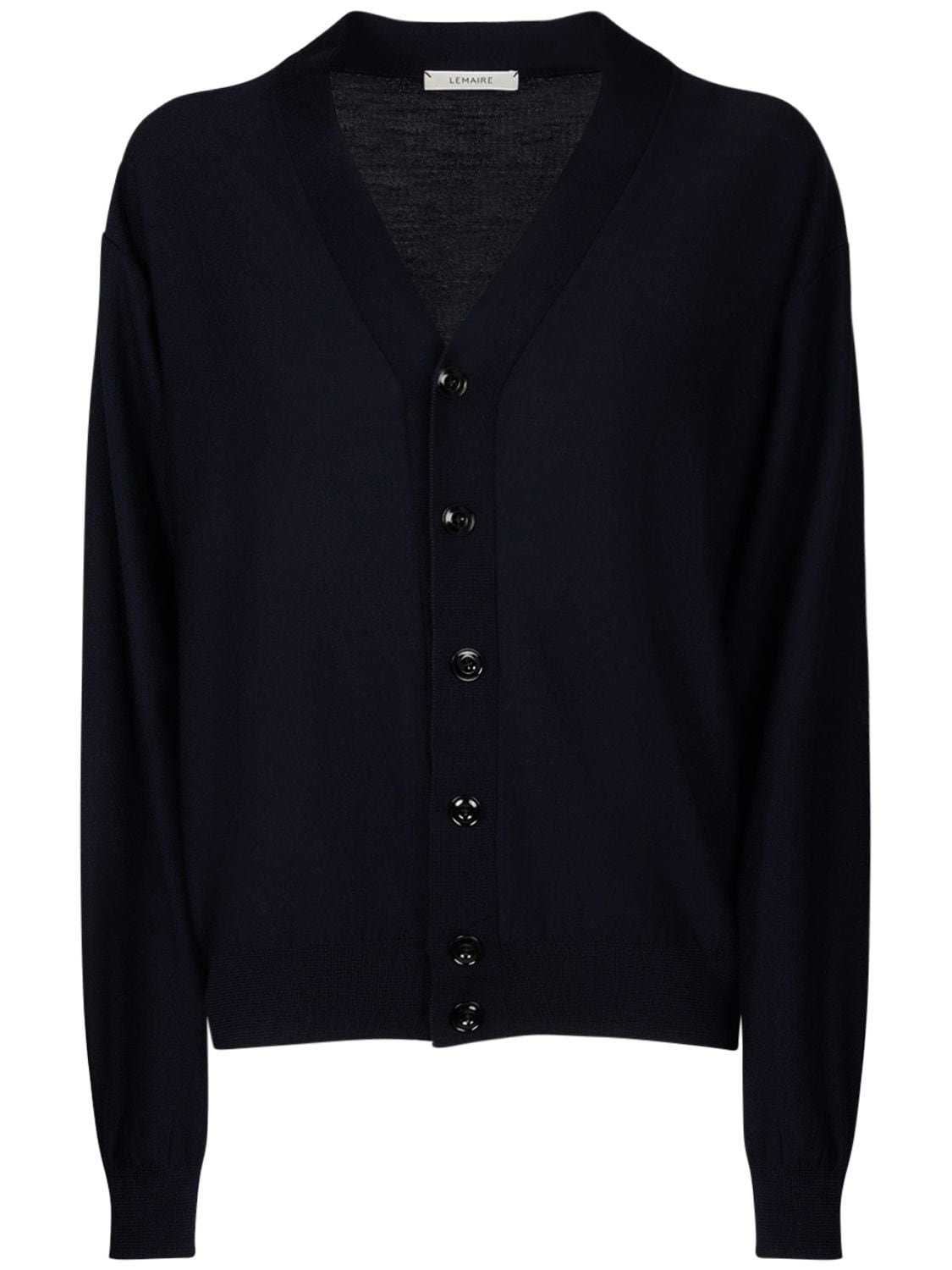Shop Lemaire Relaxed Twisted Wool Blend Cardigan In Blue