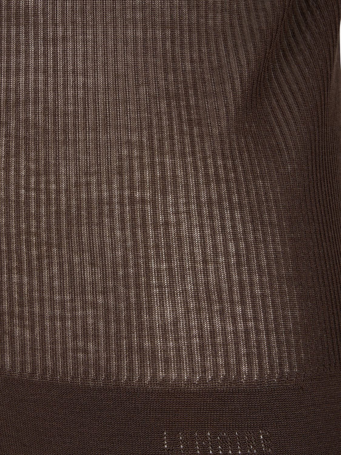 Shop Lemaire Seamless Viscose Blend Ribbed Top In Brown