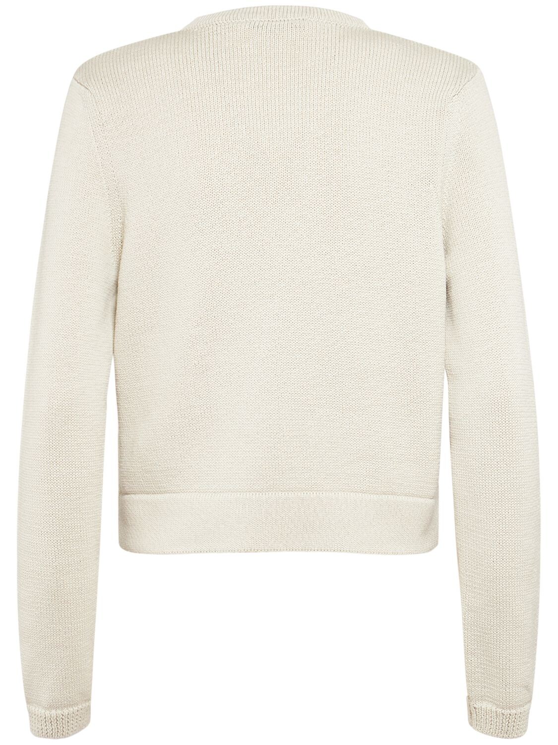 Shop Lemaire Cropped Cotton Cardigan In Grey