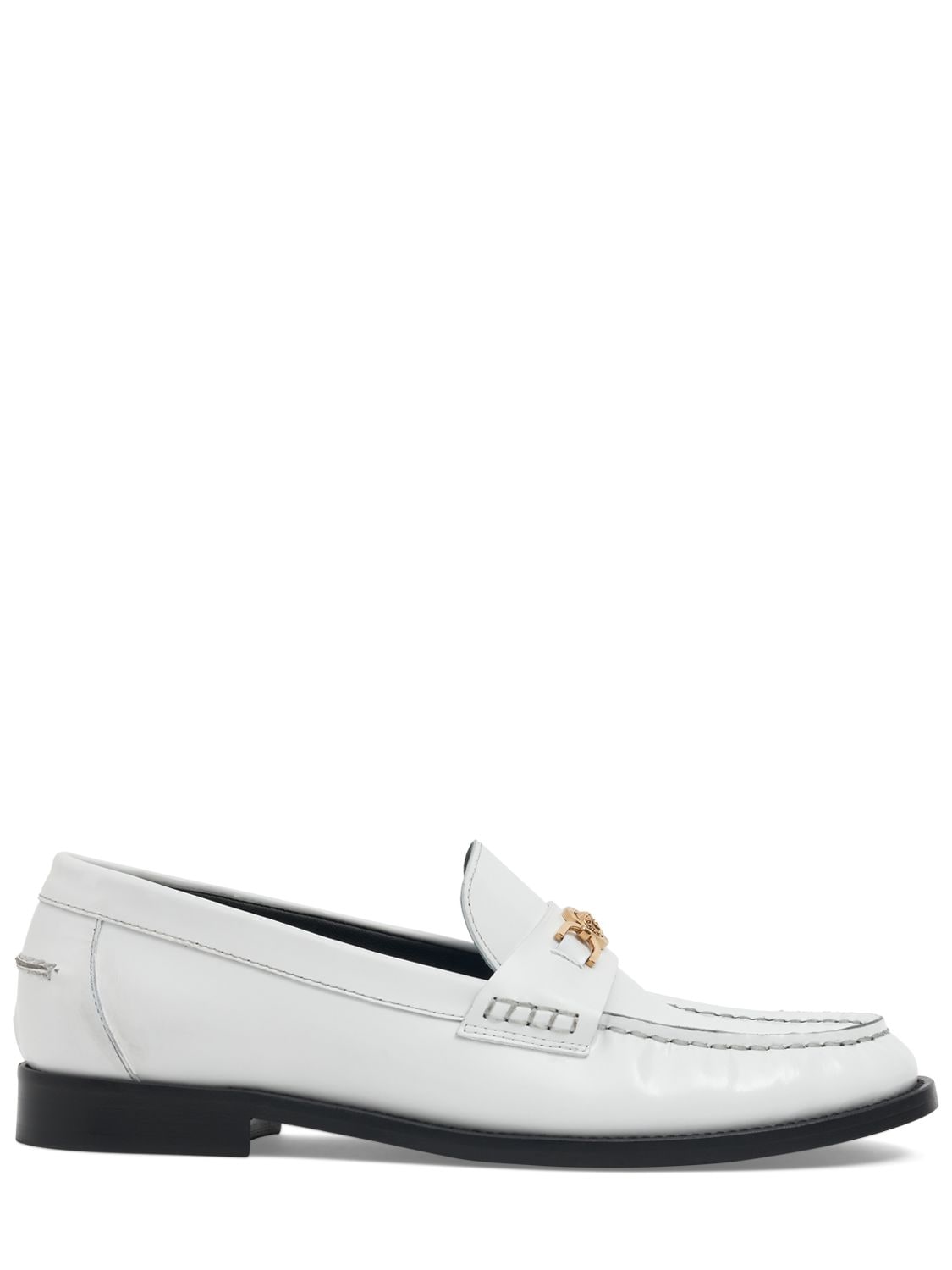 Versace 20mm Leather Loafers In White